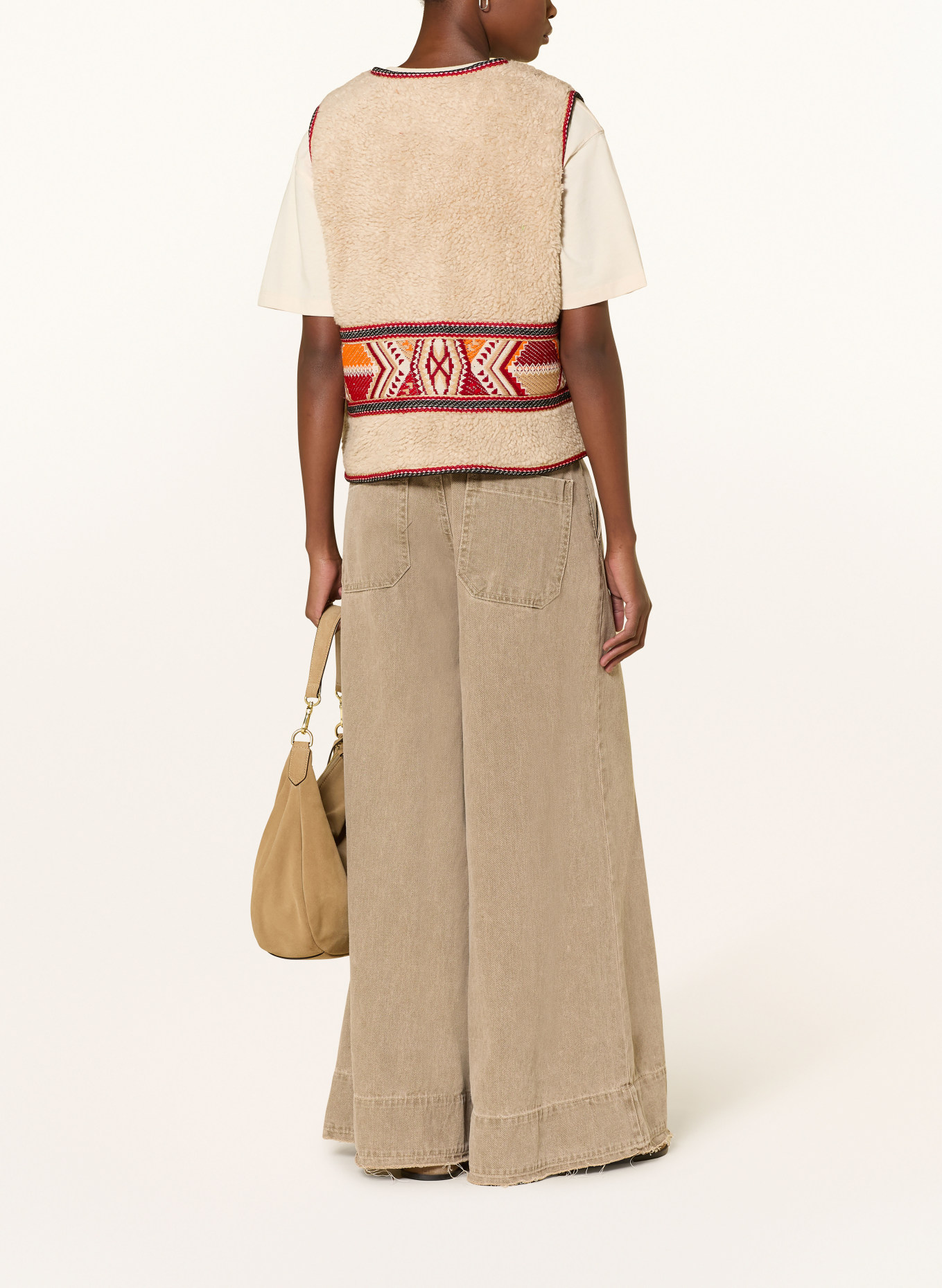 lollys laundry Umělá kožešinová vesta HUGOLL: BÉŽOVÁ / ČERVENÁ / ČERNÁ