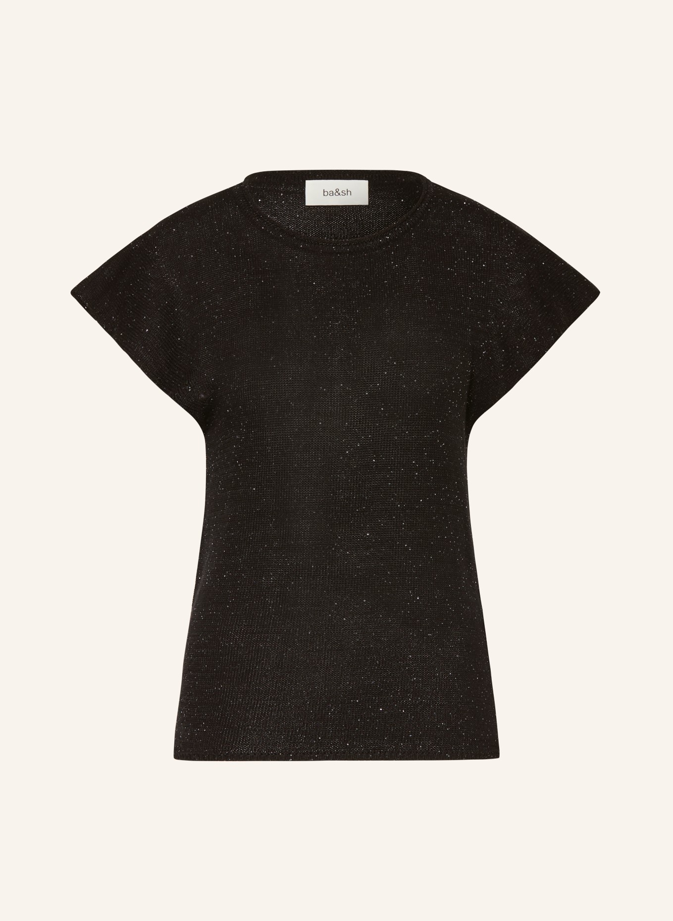 ba&sh Pletené tričko BICHARA s flitry: ČERNÁ