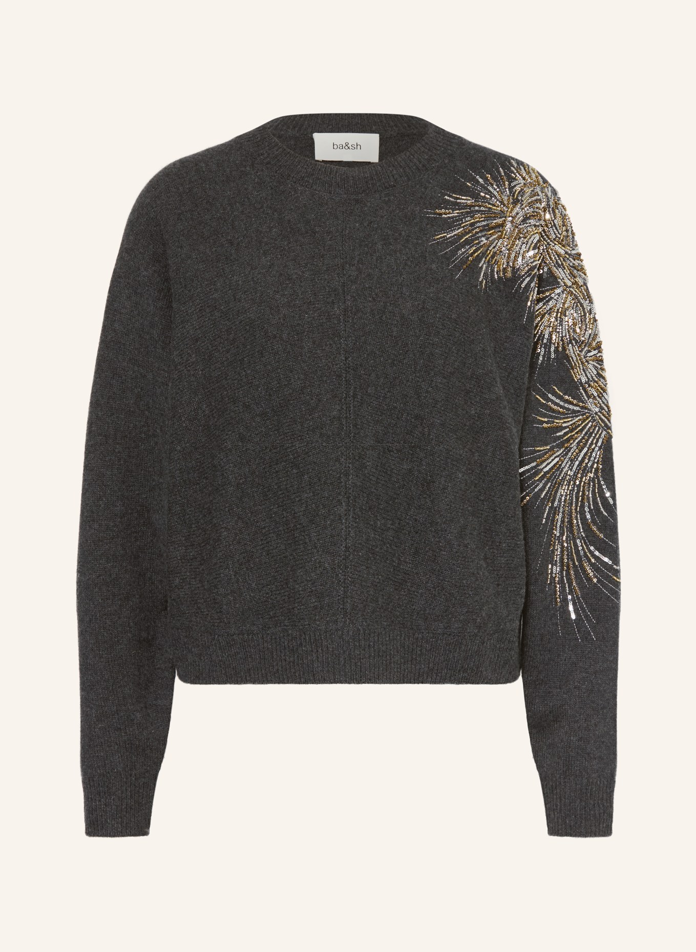 ba&sh Pullover CHORSE mit Cashmere und Pailletten: DUNKELGRAU