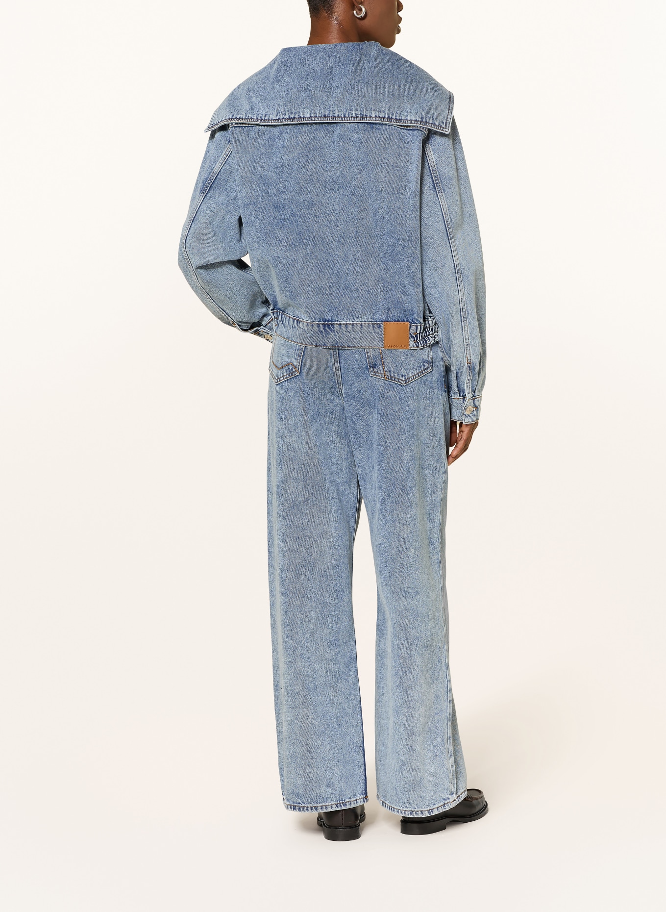 CLAUDIE PIERLOT Wide Leg Jeans: 0017 BLUE DENIM