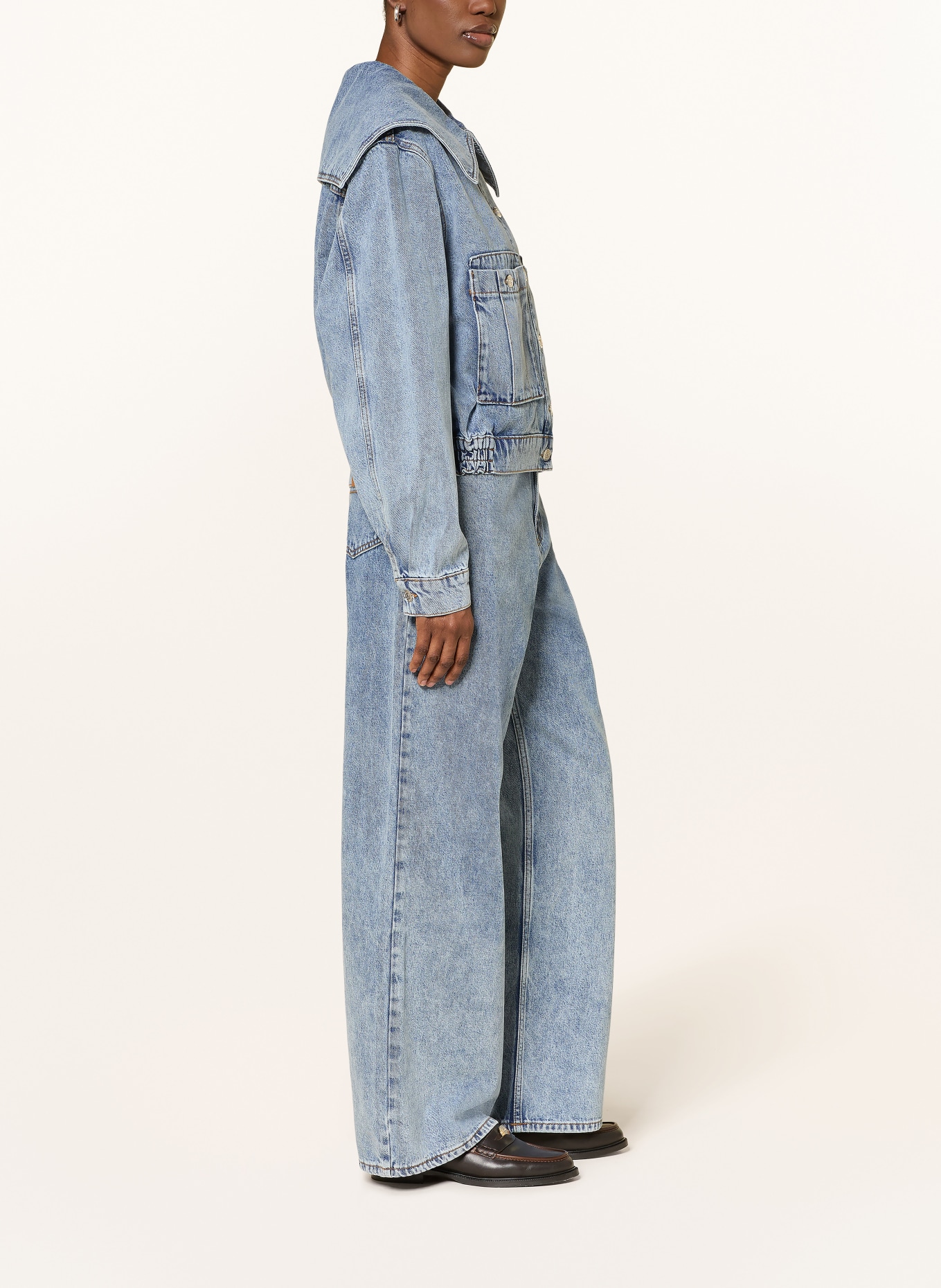 CLAUDIE PIERLOT Wide Leg Jeans: 0017 BLUE DENIM