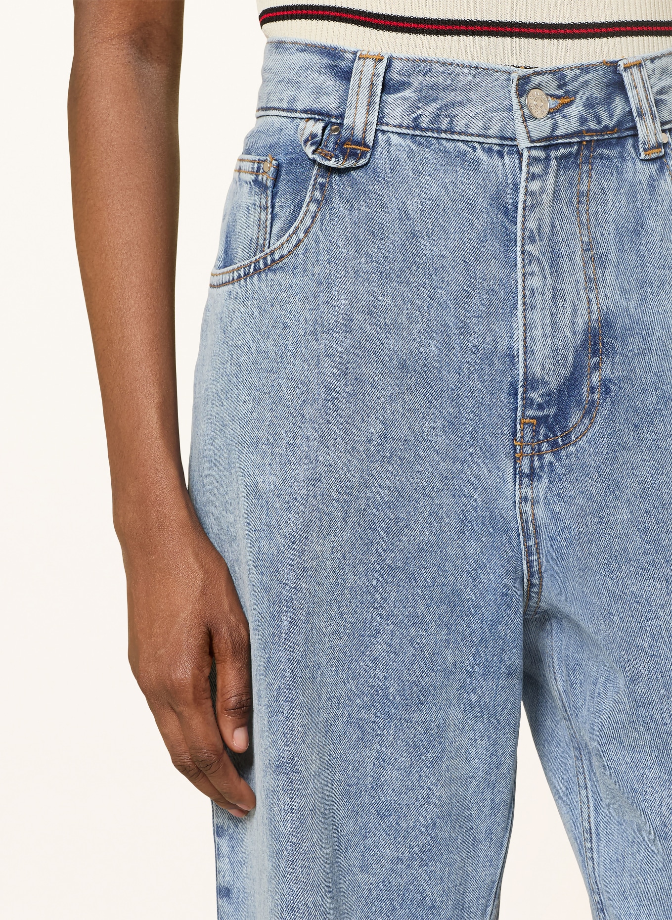 CLAUDIE PIERLOT Wide Leg Jeans: 0017 BLUE DENIM