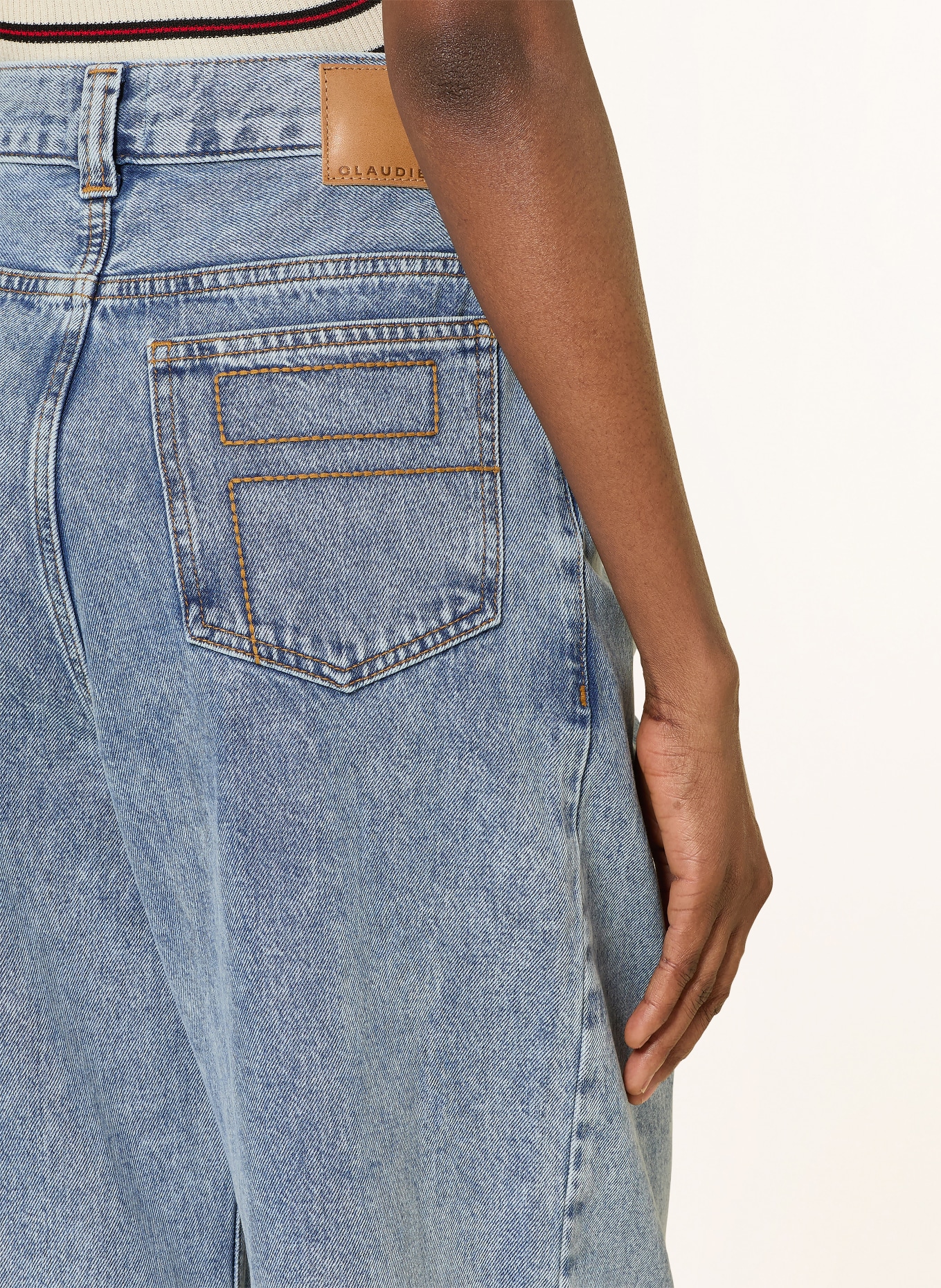 CLAUDIE PIERLOT Wide Leg Jeans: 0017 BLUE DENIM