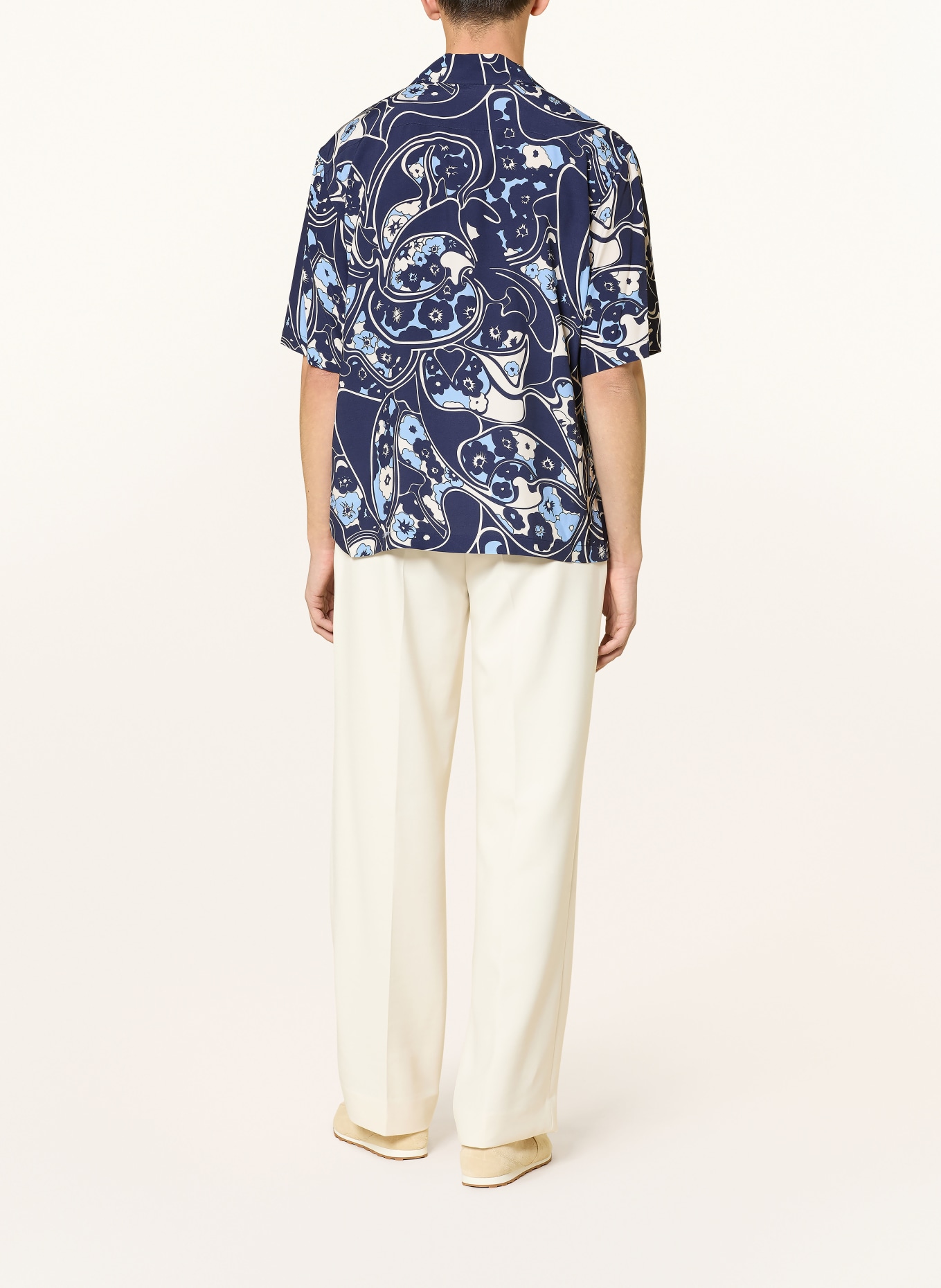 SANDRO Resorthemd Regular Fit: DUNKELBLAU / BLAU / WEISS