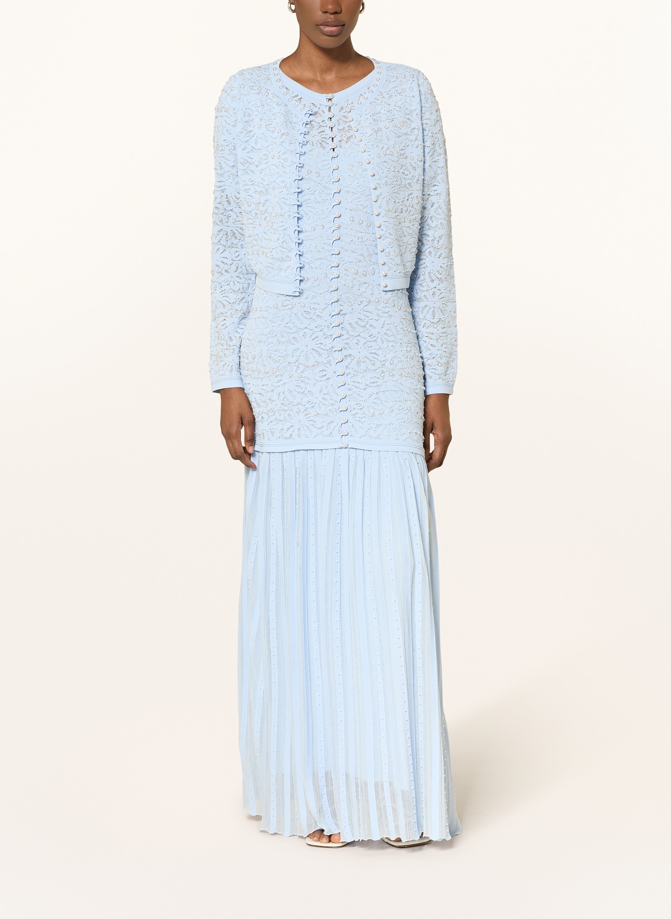 SANDRO Sweter z kamieniami ozdobnymi: JASNONIEBIESKI