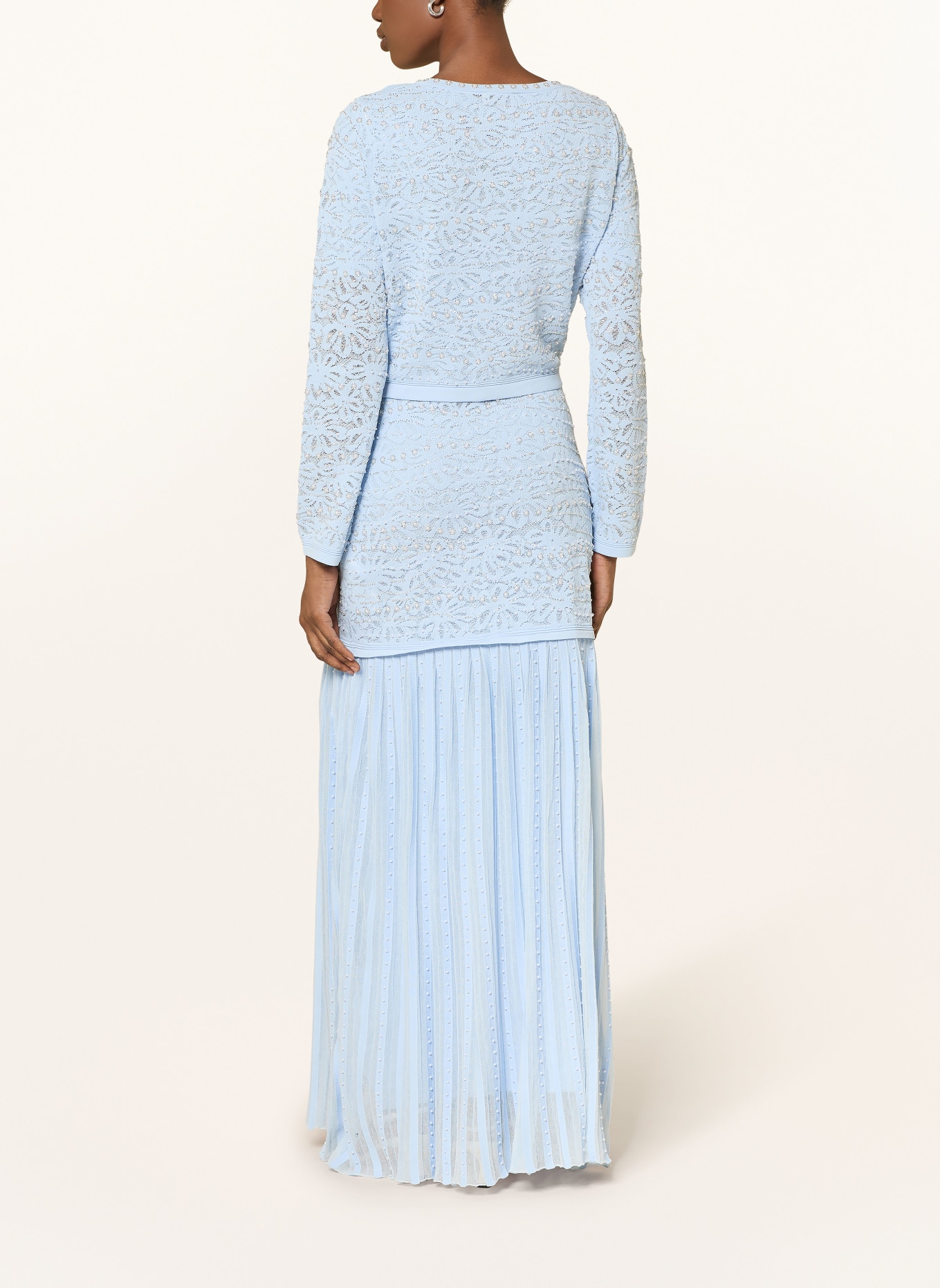 SANDRO Sweter z kamieniami ozdobnymi: JASNONIEBIESKI