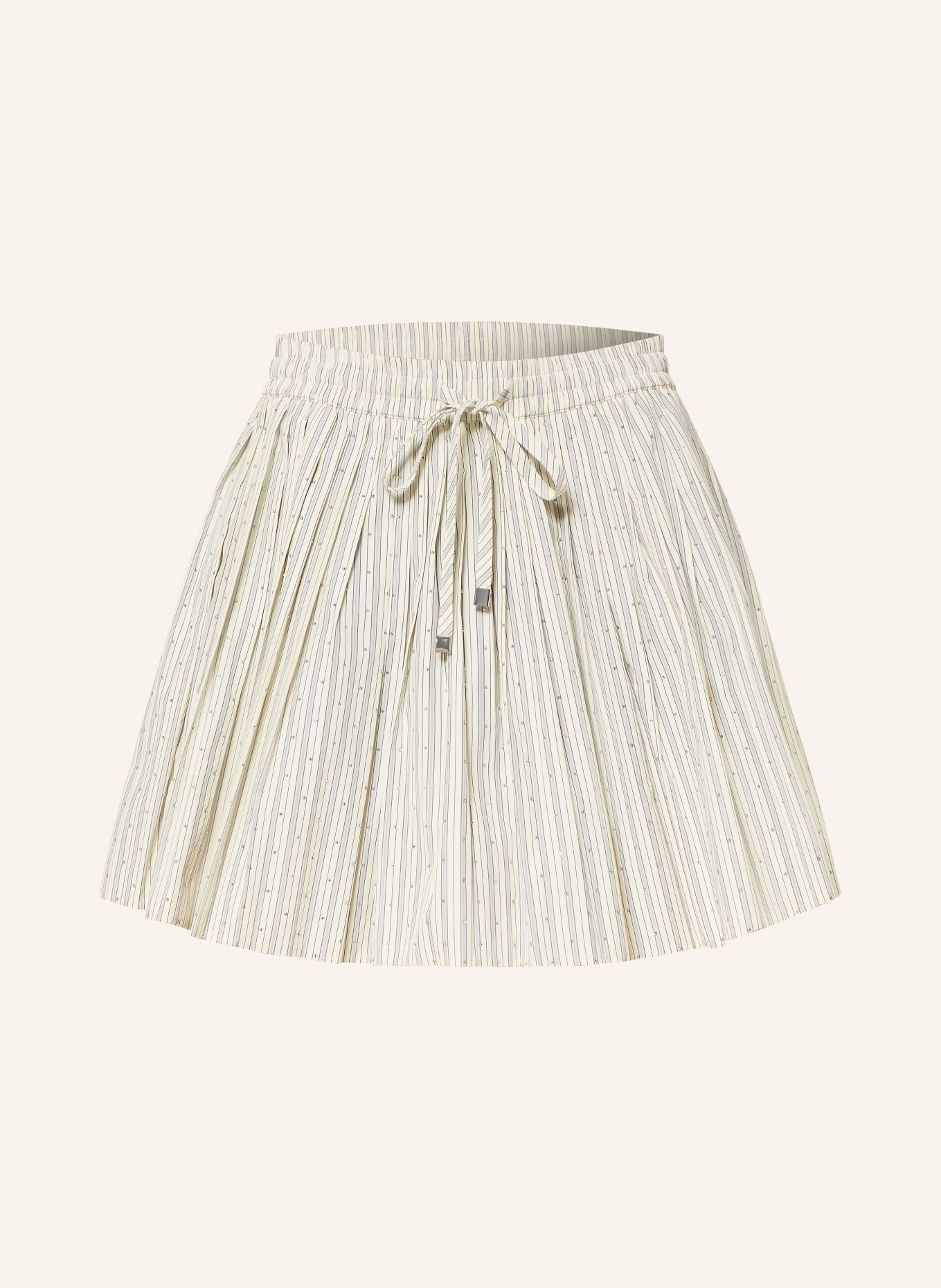 SANDRO Spódnica z kamieniami ozdobnymi: ECRU / JASNOCZARY / CZARNY