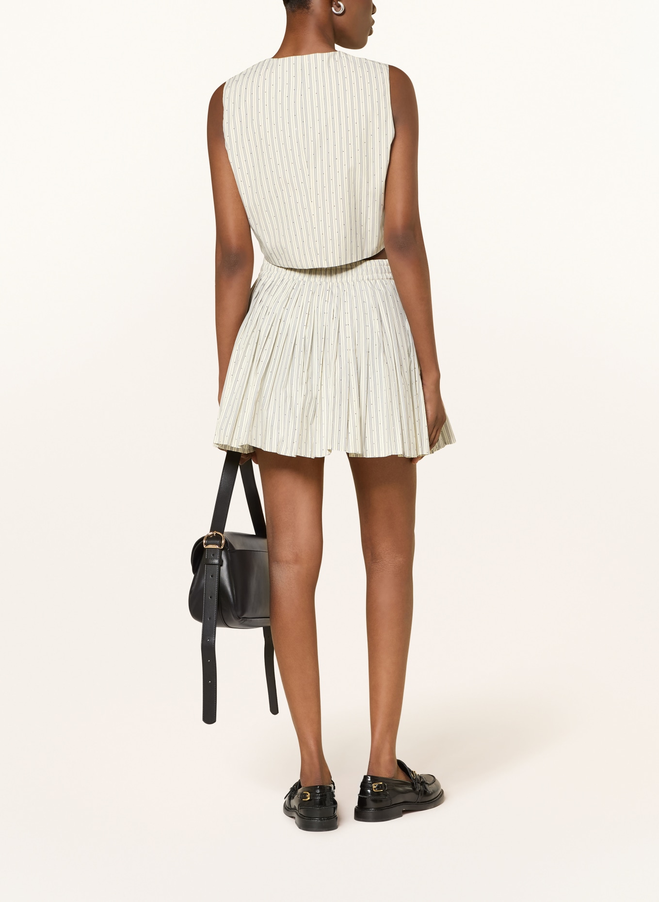 SANDRO Spódnica z kamieniami ozdobnymi: ECRU / JASNOCZARY / CZARNY