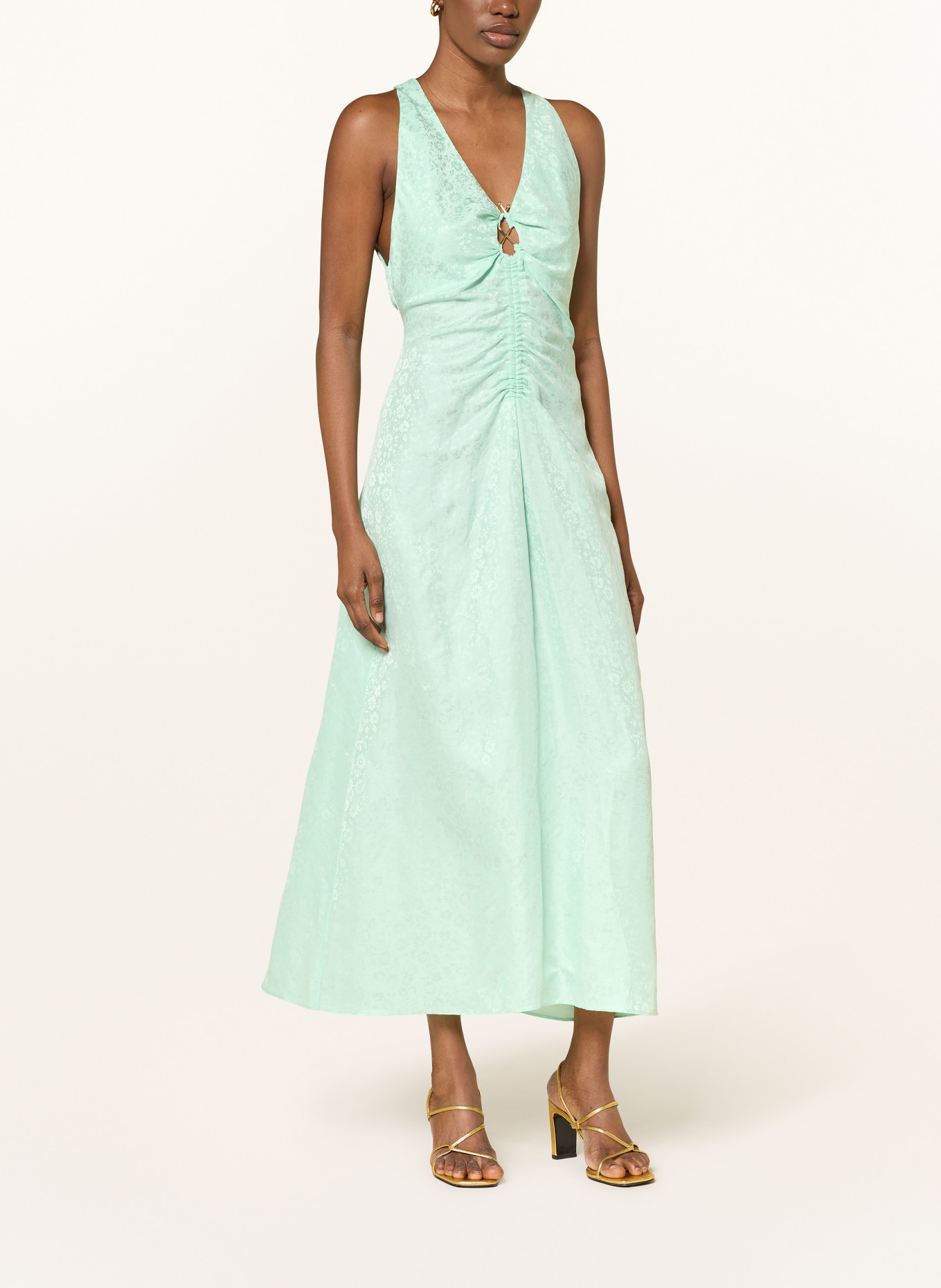 SANDRO Sukienka z lnu: MIĘTOWY