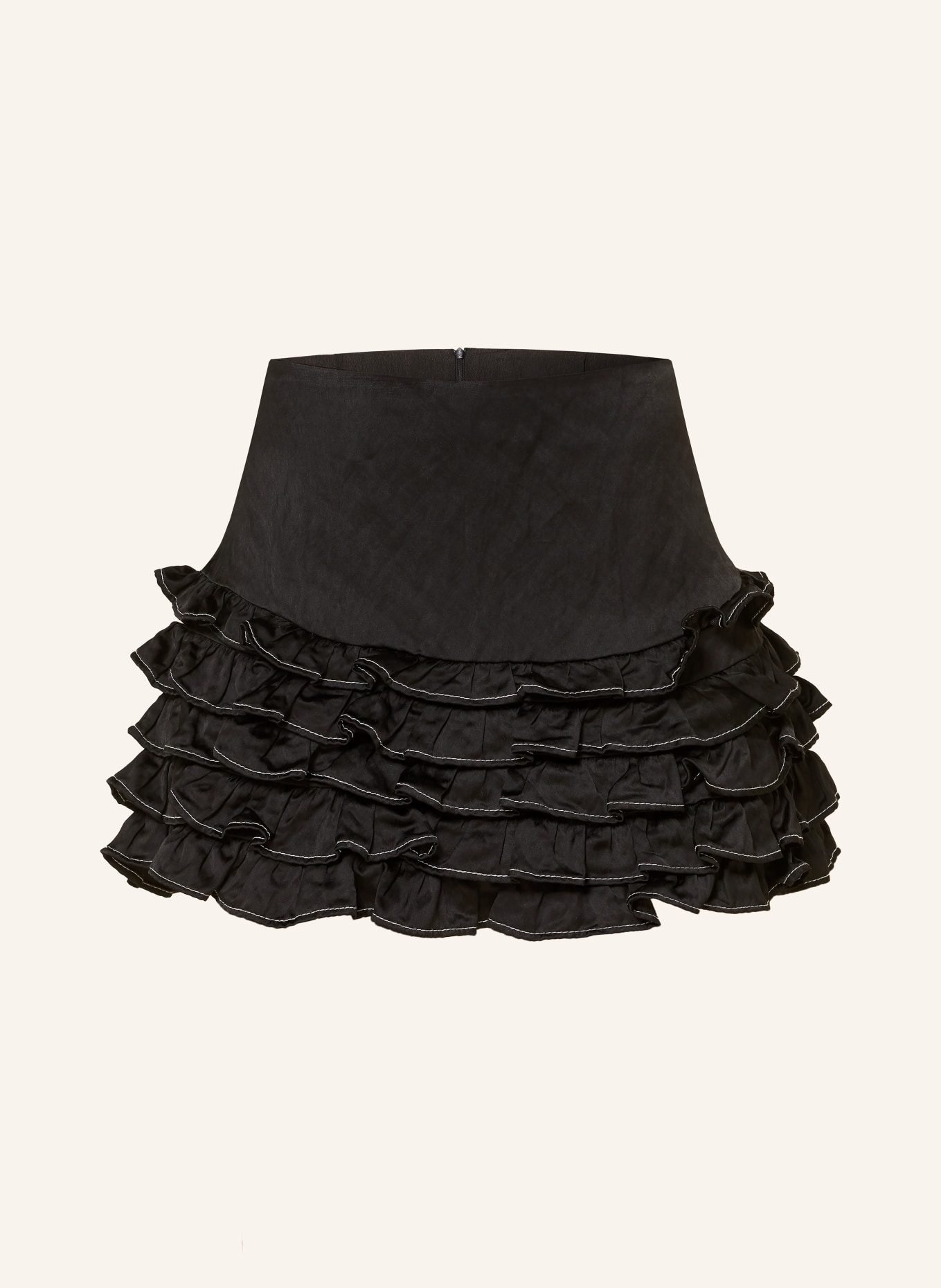 SANDRO Spódnica z falbanami: CZARNY