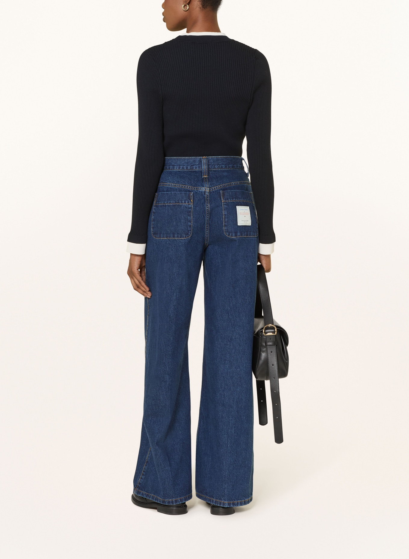 SANDRO Wide Leg Jeans: D324 DEEP BLU