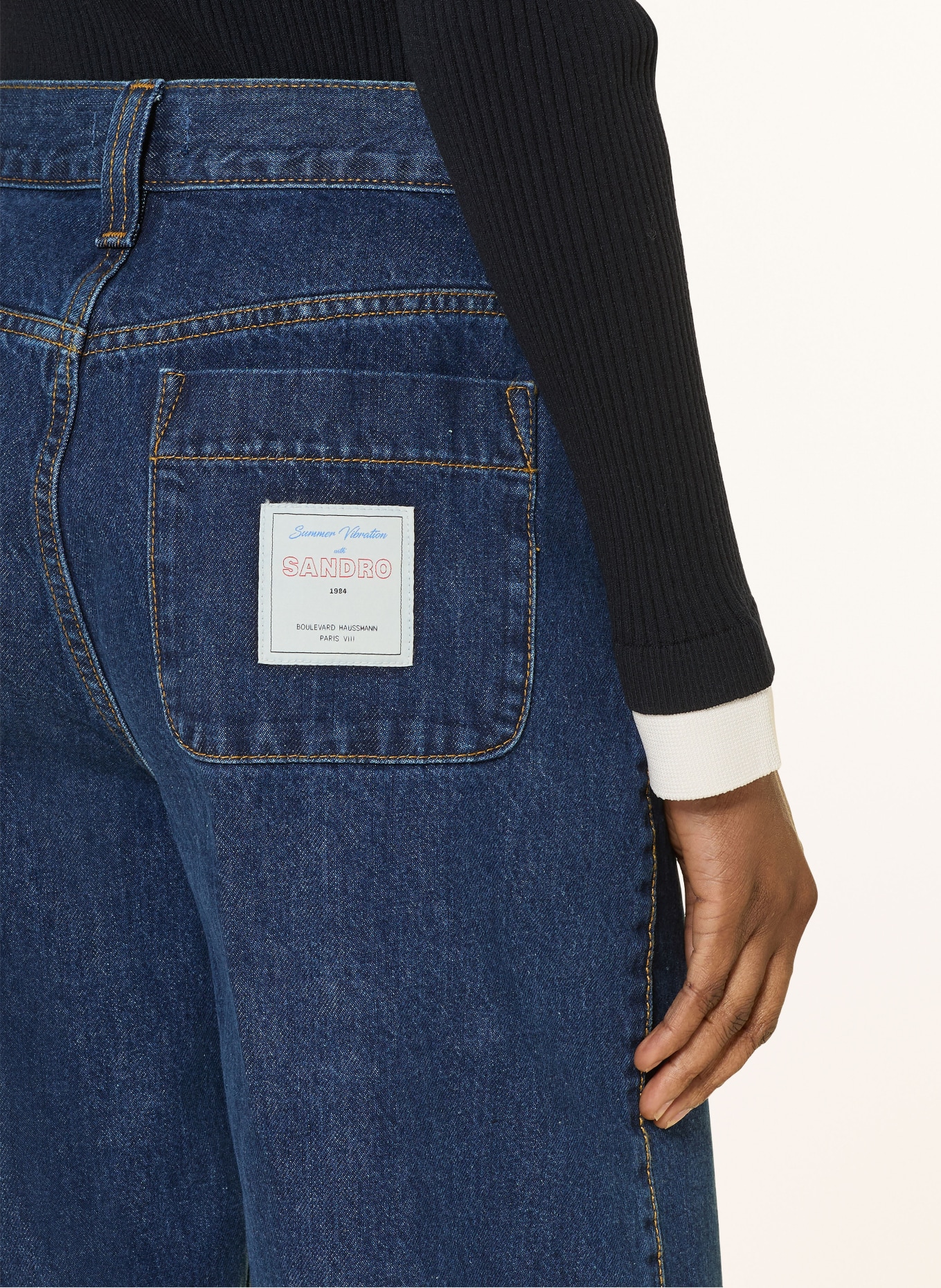 SANDRO Wide Leg Jeans: D324 DEEP BLU