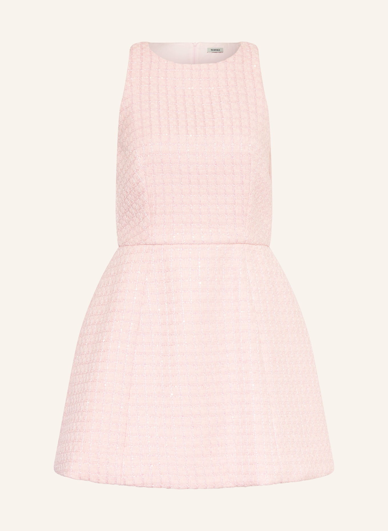 SANDRO Sukienka DEMIROSE z cekinami: JASNORÓŻOWY / BIAŁY