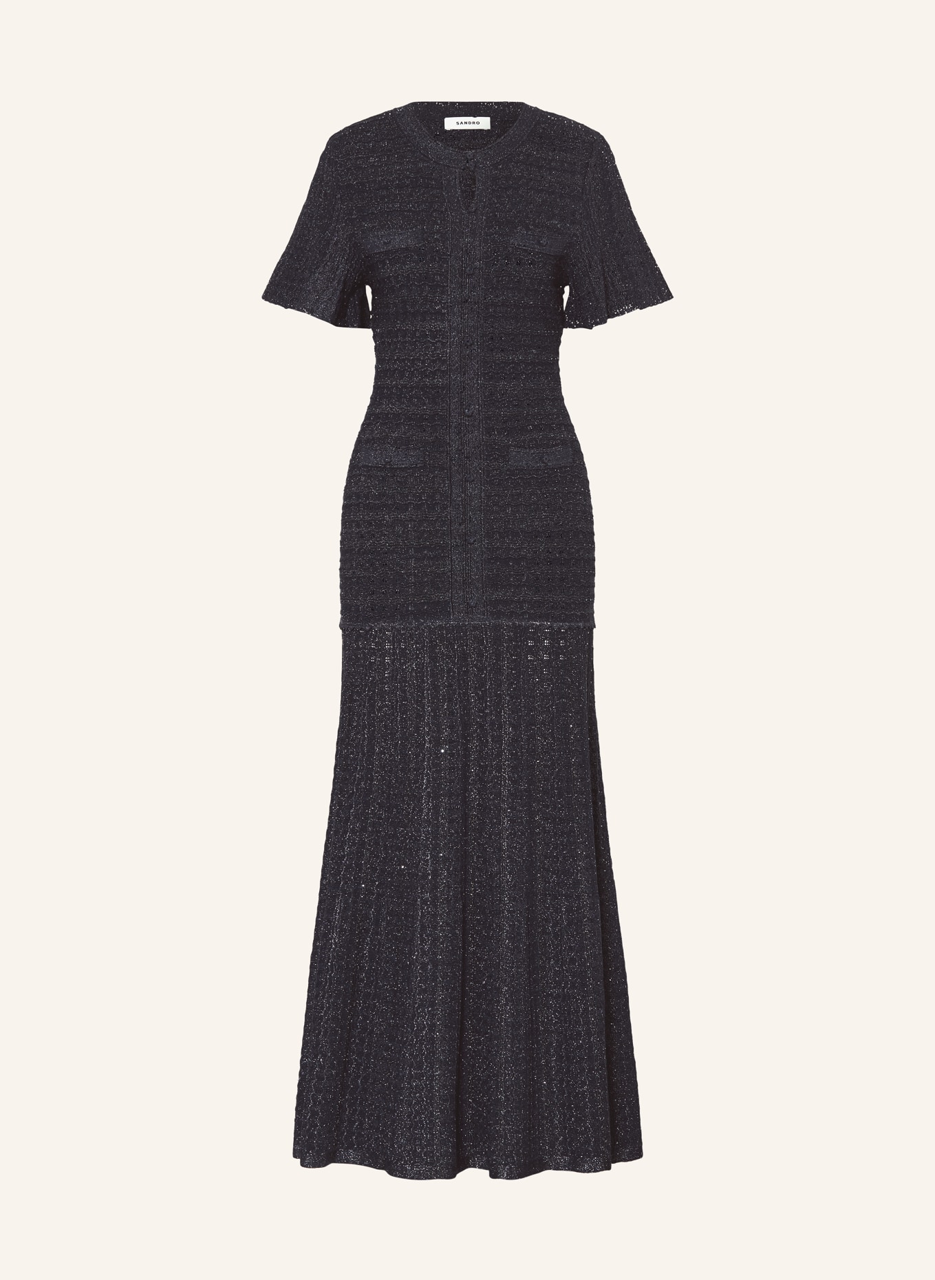 SANDRO Sukienka z dzianiny DIANE z błyszczącą przędzą: GRANATOWY