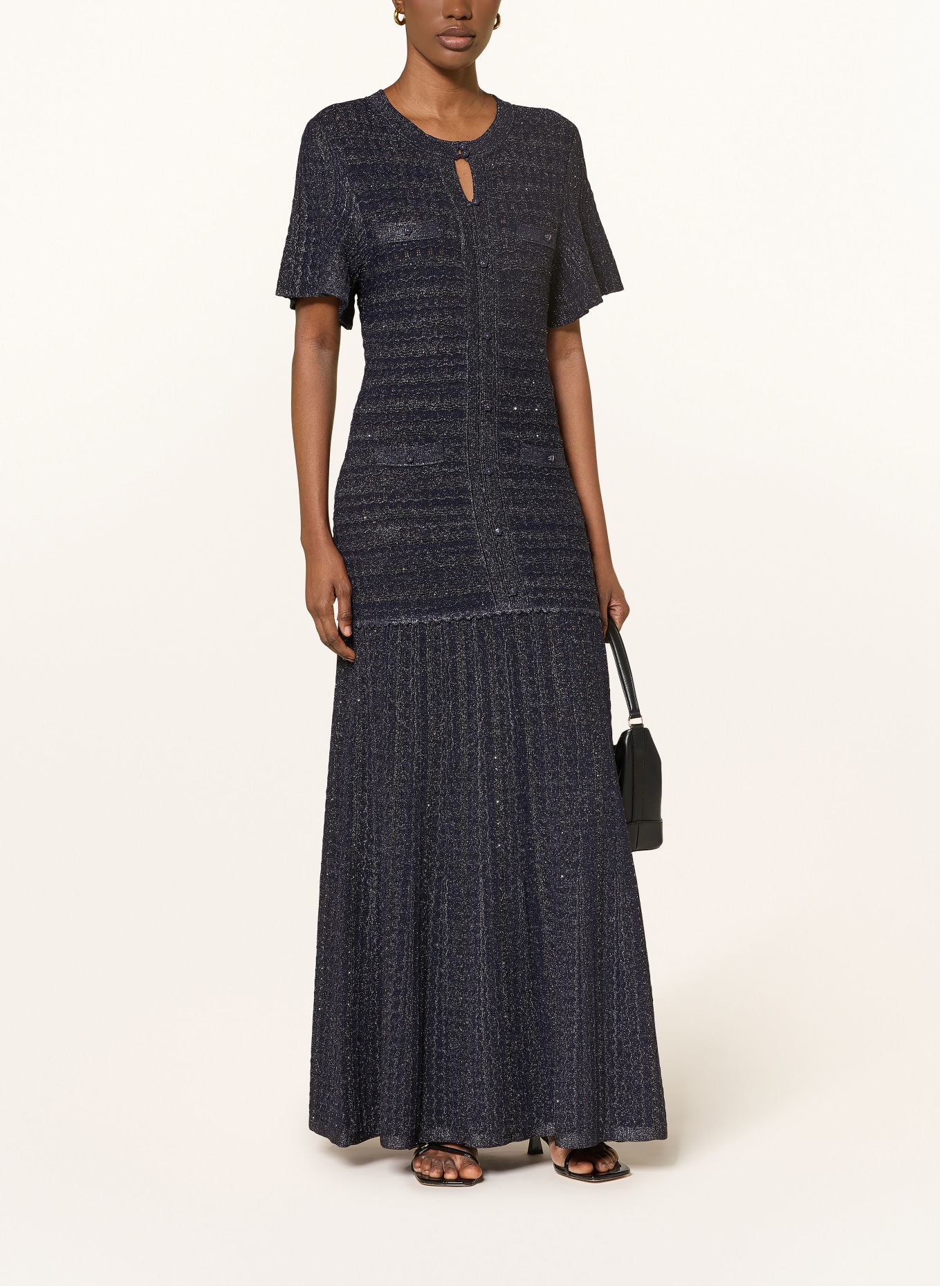 SANDRO Sukienka z dzianiny DIANE z błyszczącą przędzą: GRANATOWY