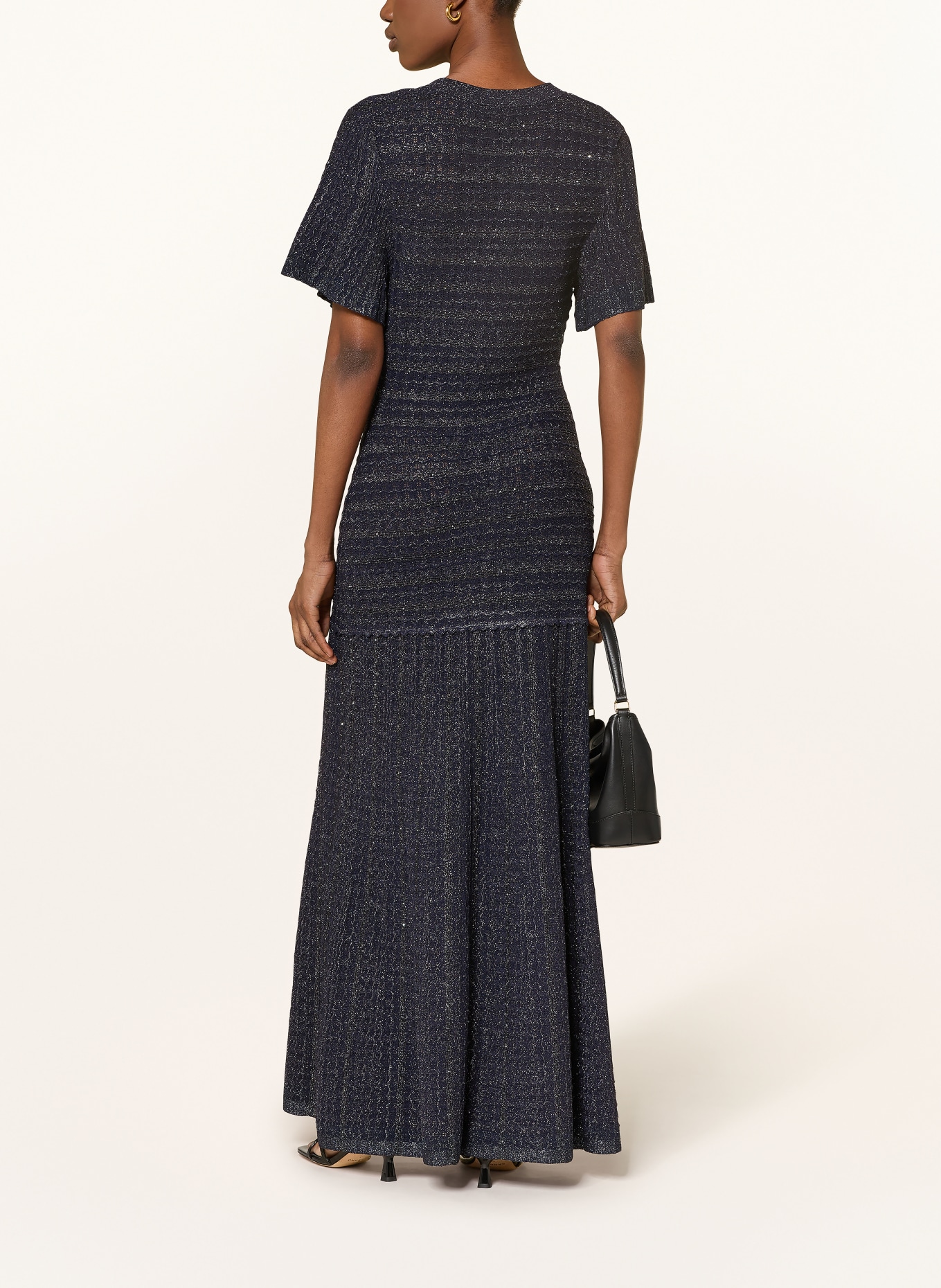 SANDRO Sukienka z dzianiny DIANE z błyszczącą przędzą: GRANATOWY