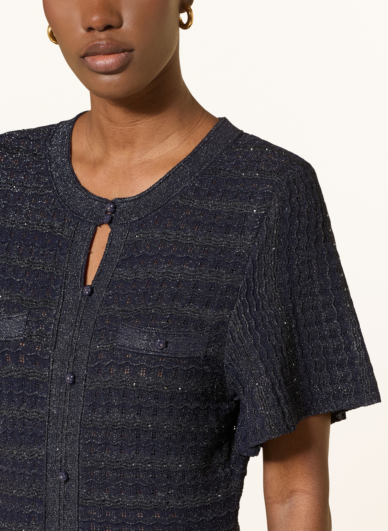 SANDRO Sukienka z dzianiny DIANE z błyszczącą przędzą: GRANATOWY