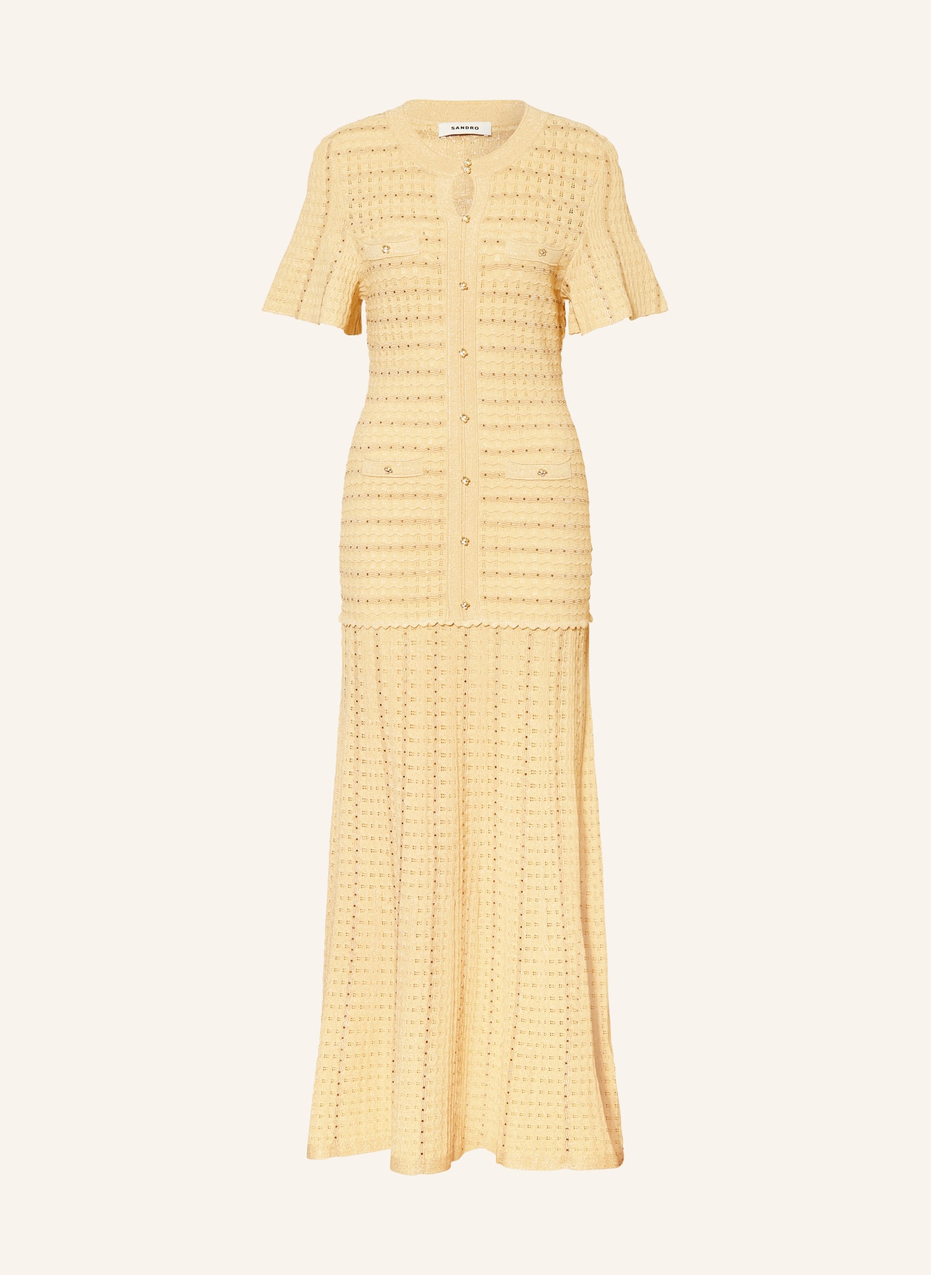 SANDRO Sukienka z dzianiny DIANE z błyszczącą przędzą: ZŁOTY