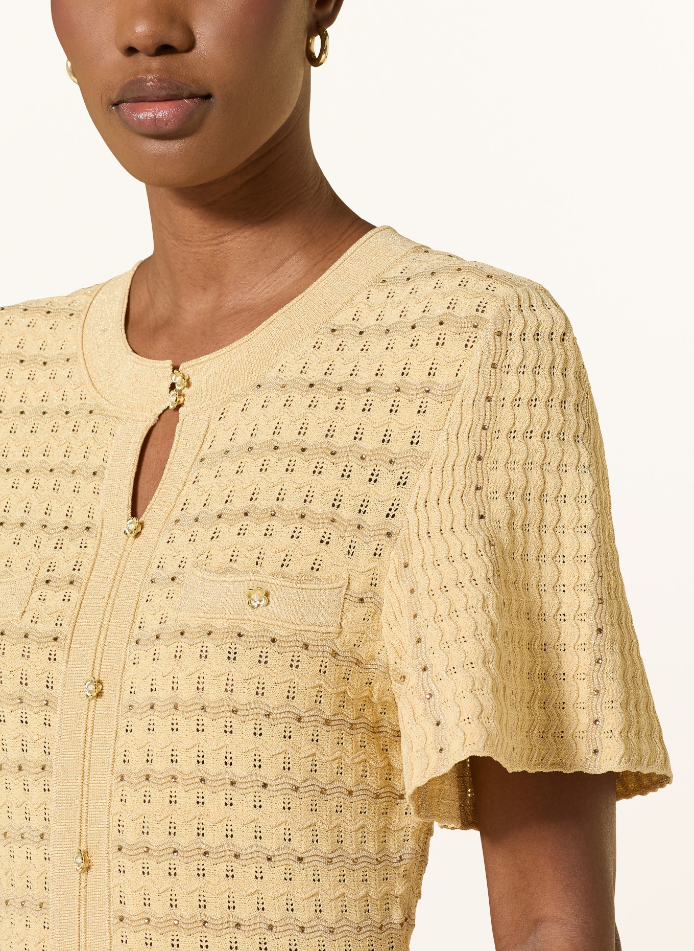 SANDRO Sukienka z dzianiny DIANE z błyszczącą przędzą: ZŁOTY