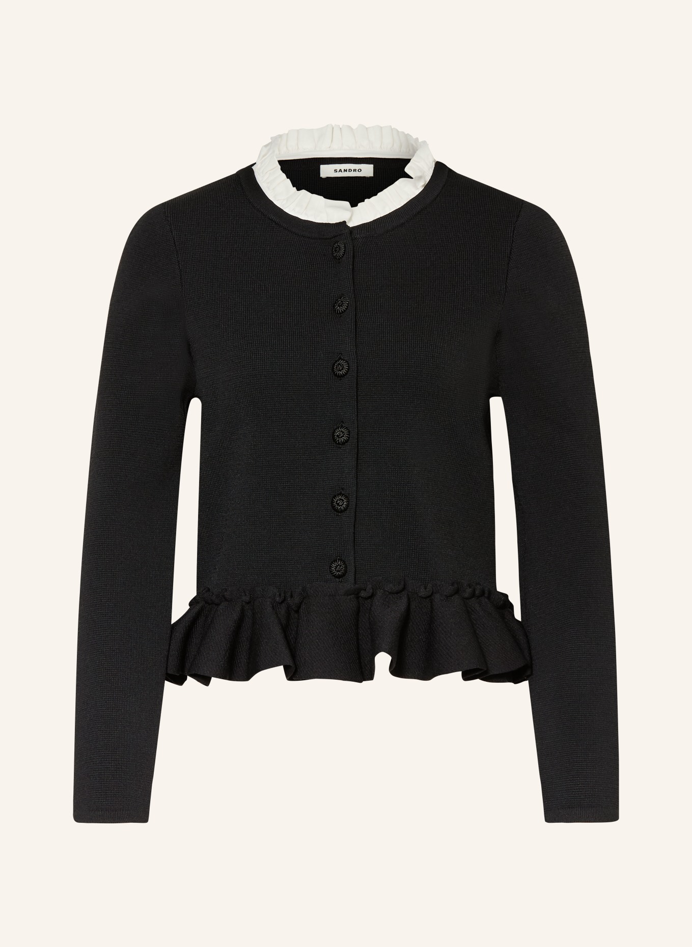 SANDRO Sweter z odpinanym kołnierzem: CZARNY