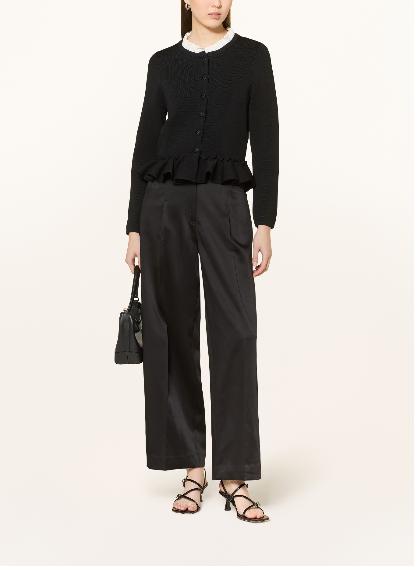 SANDRO Sweter z odpinanym kołnierzem: CZARNY