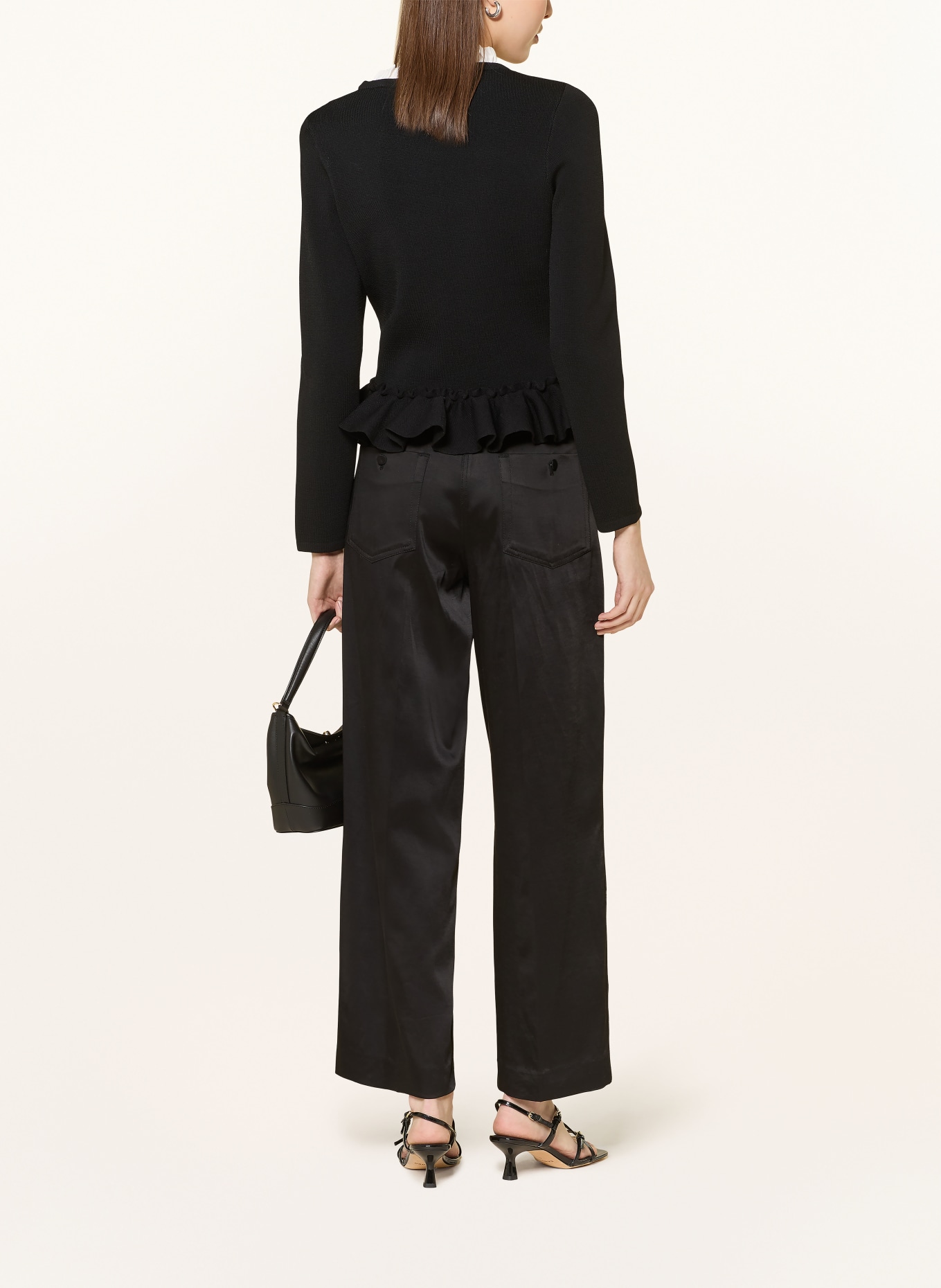 SANDRO Sweter z odpinanym kołnierzem: CZARNY