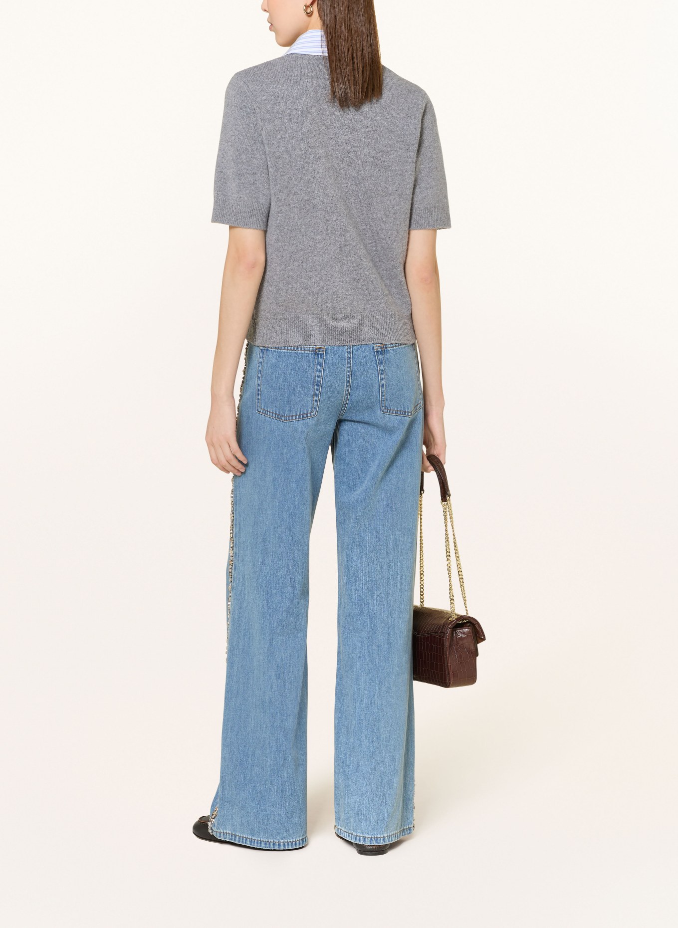 SANDRO Sweter z dzianiny z odpinanym kołnierzem: SZARY