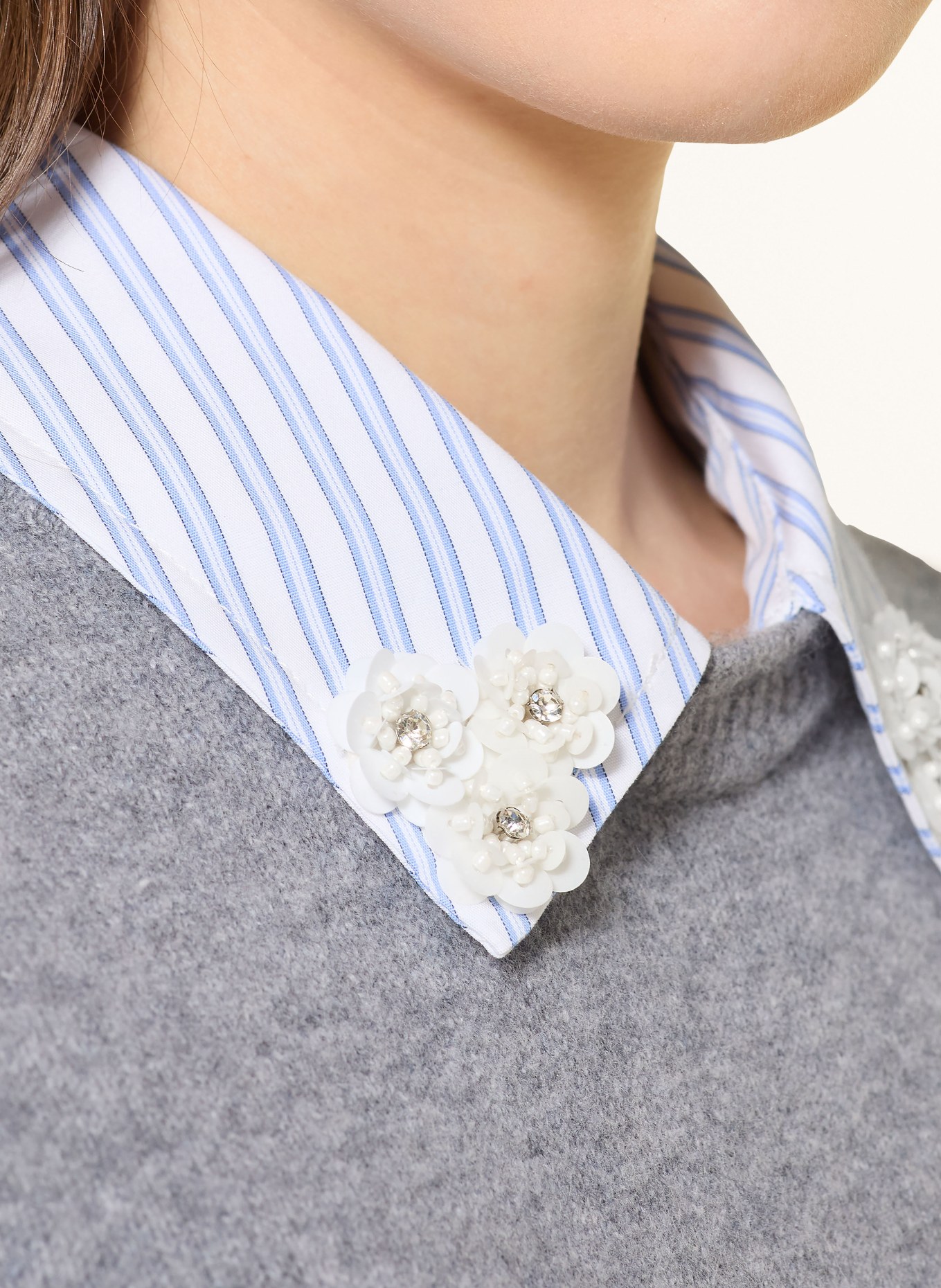 SANDRO Sweter z dzianiny z odpinanym kołnierzem: SZARY