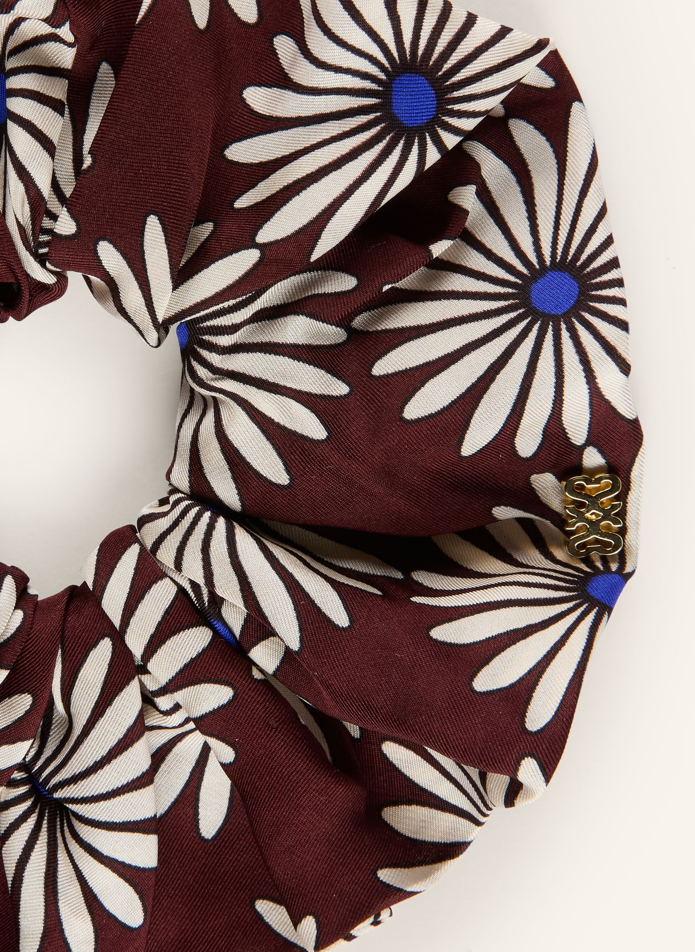 SANDRO Gumka do włosów z jedwabiu: CIEMNOBRĄZOWY / NIEBIESKI / BIAŁY