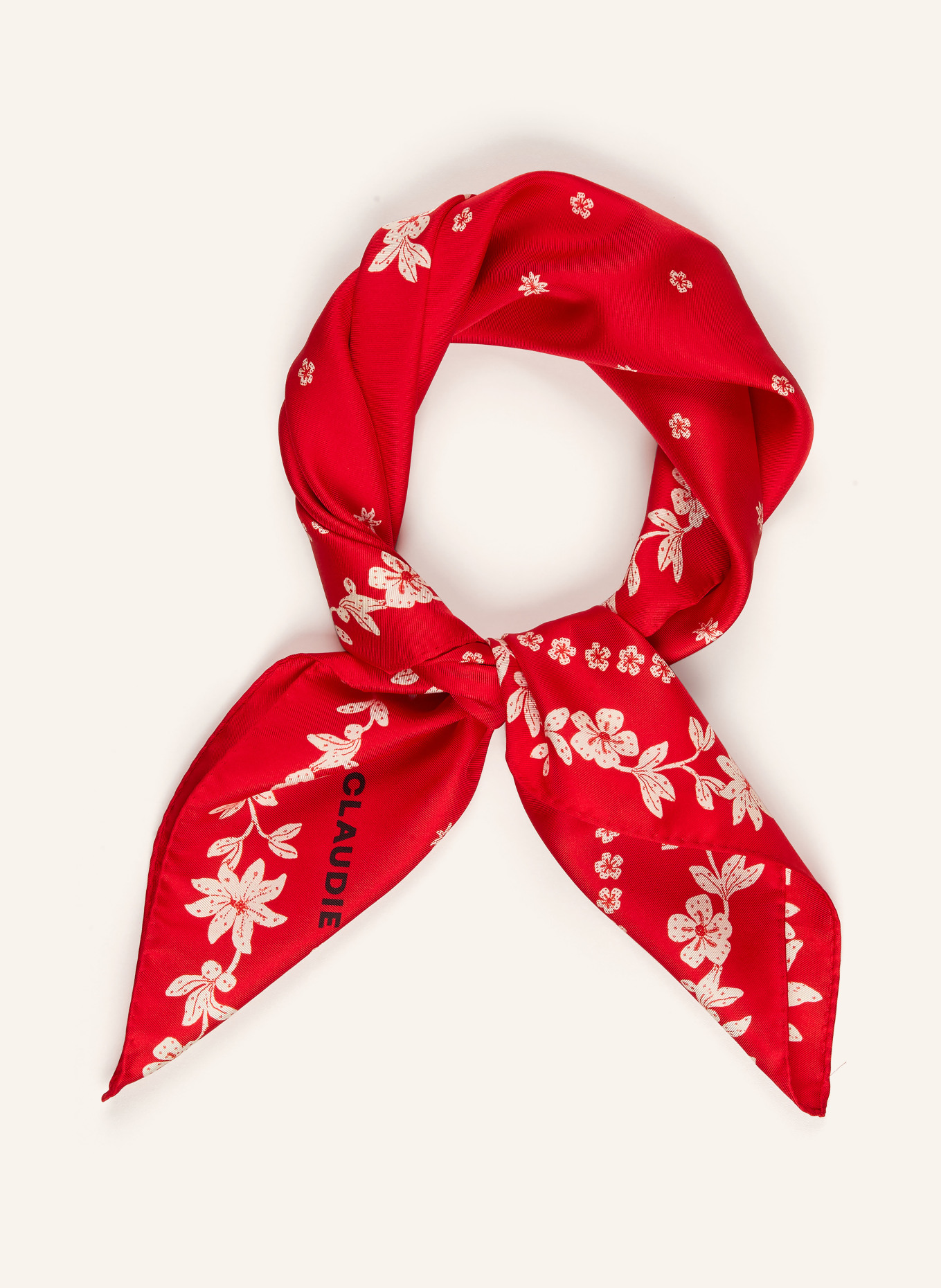 CLAUDIE PIERLOT Seidentuch: ROT / WEISS