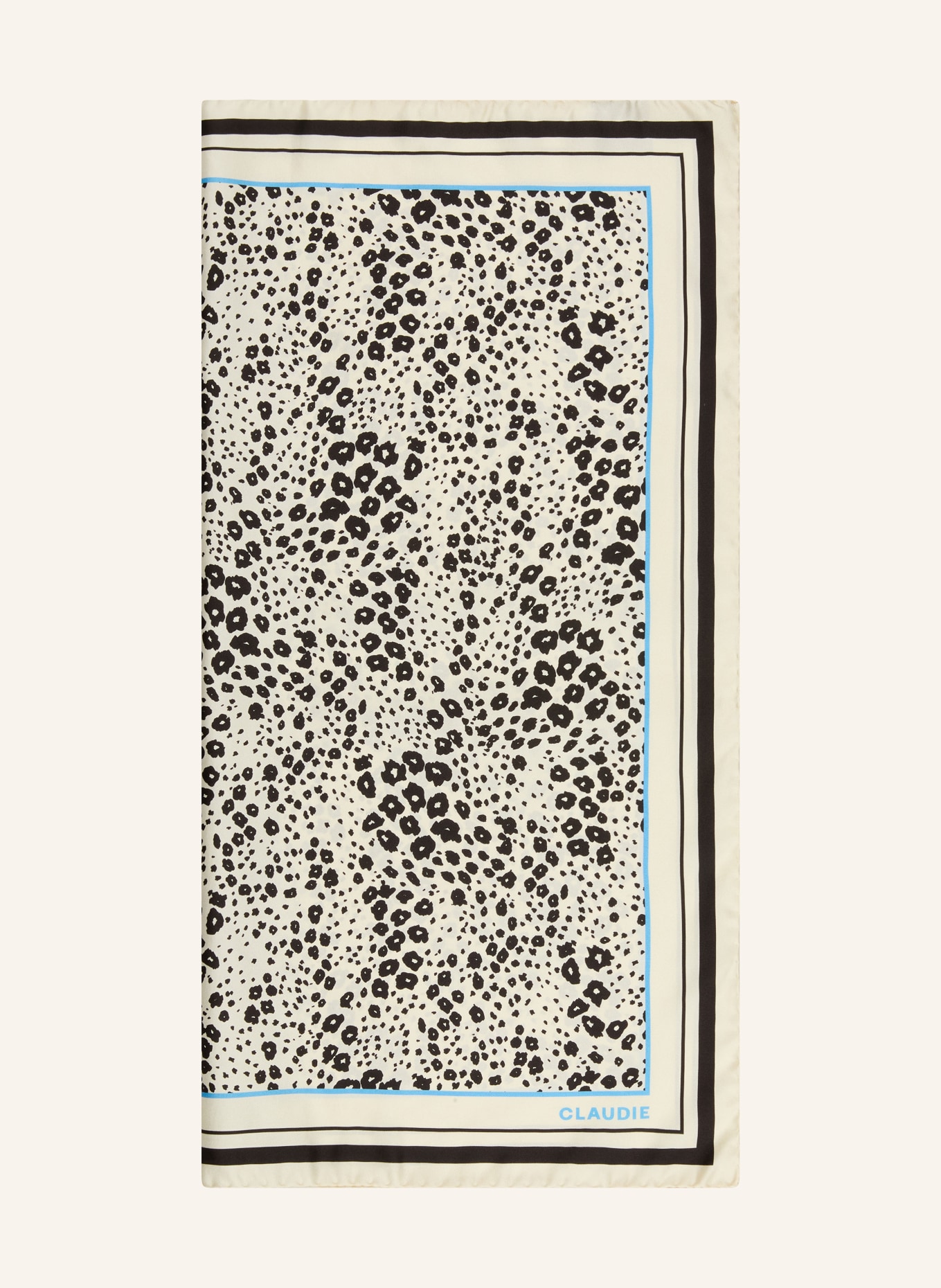 CLAUDIE PIERLOT Seidentuch: CREME / BLAU / SCHWARZ