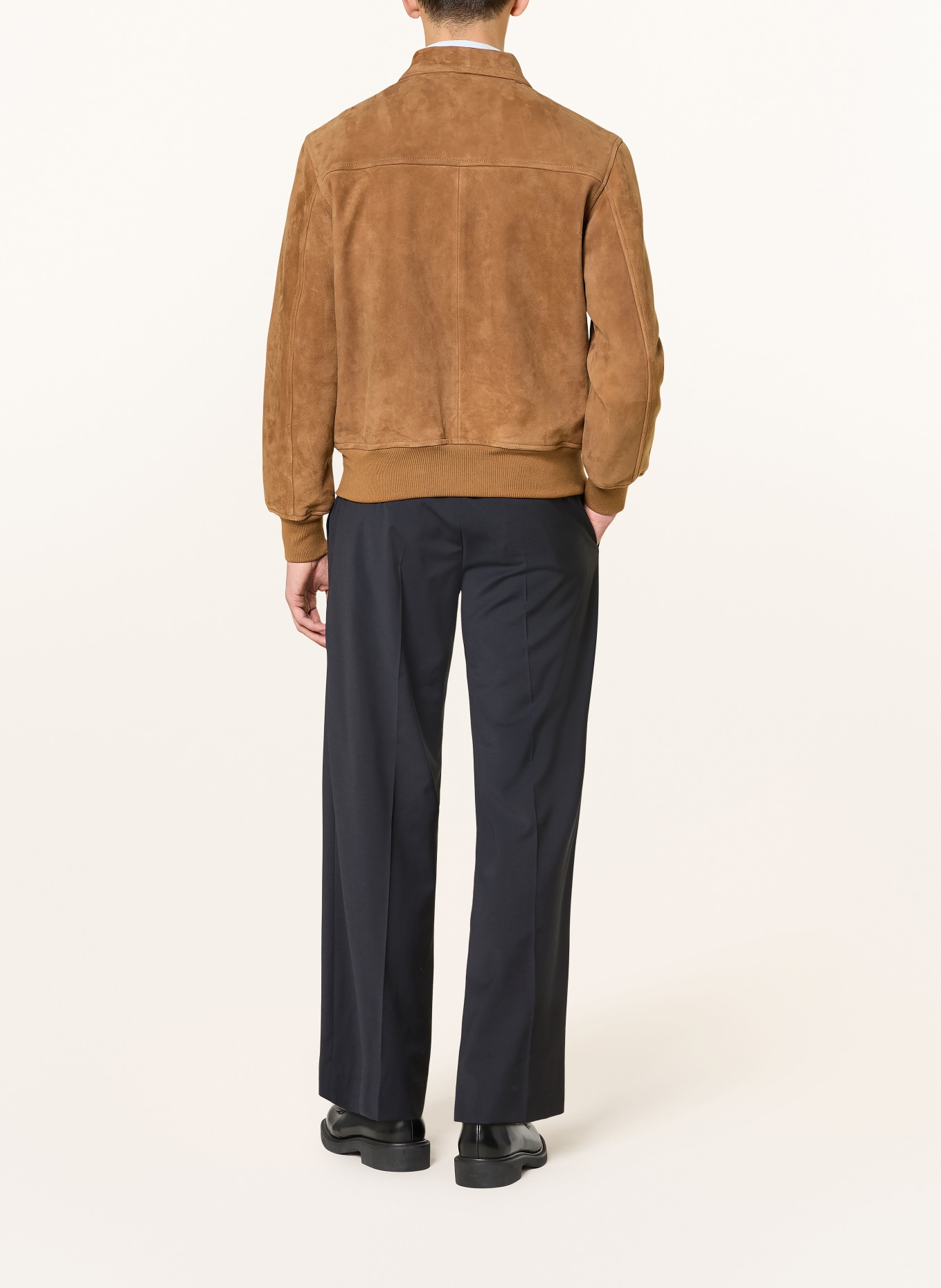 SANDRO Lederjacke: COGNAC