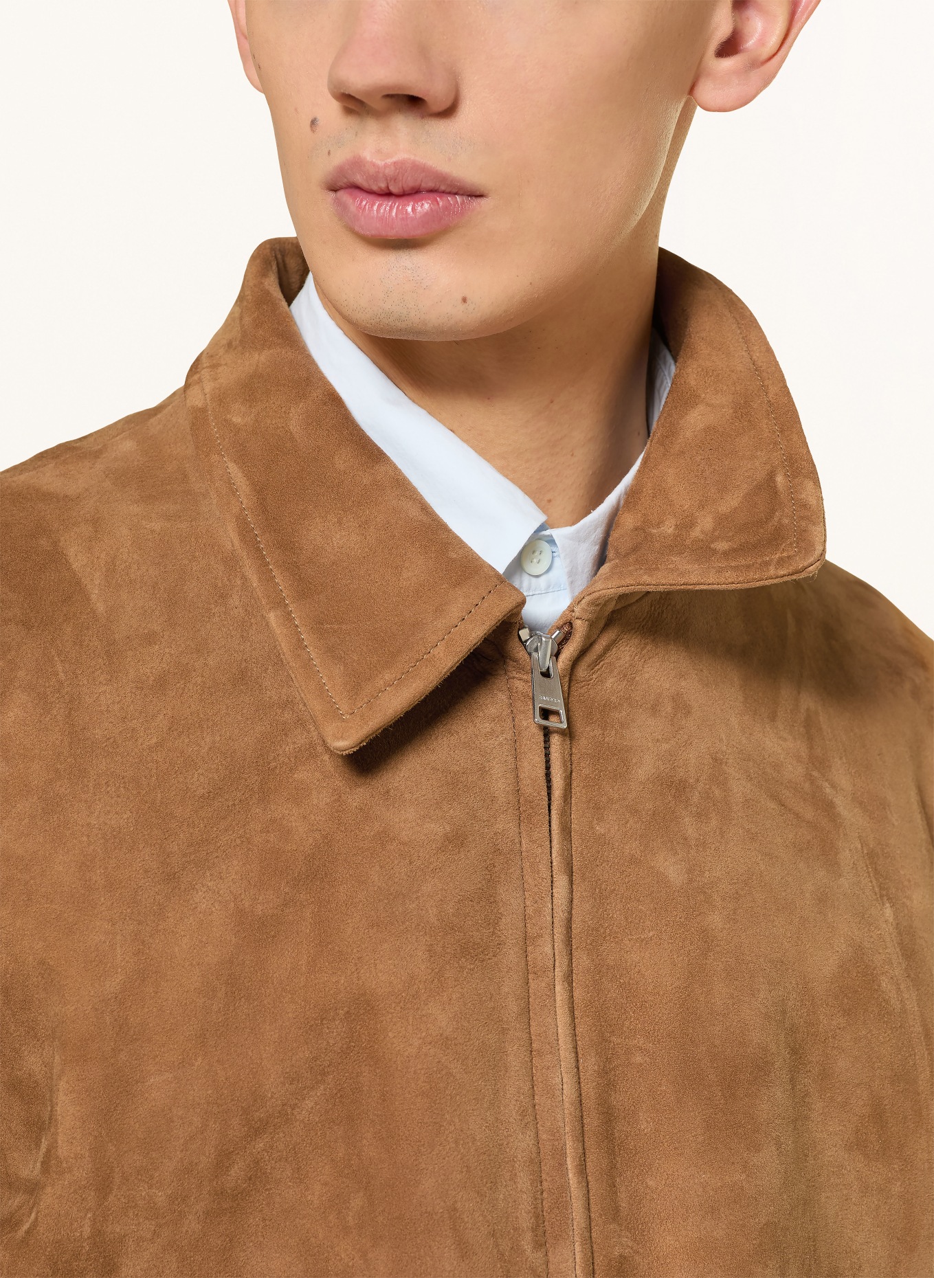 SANDRO Lederjacke: COGNAC