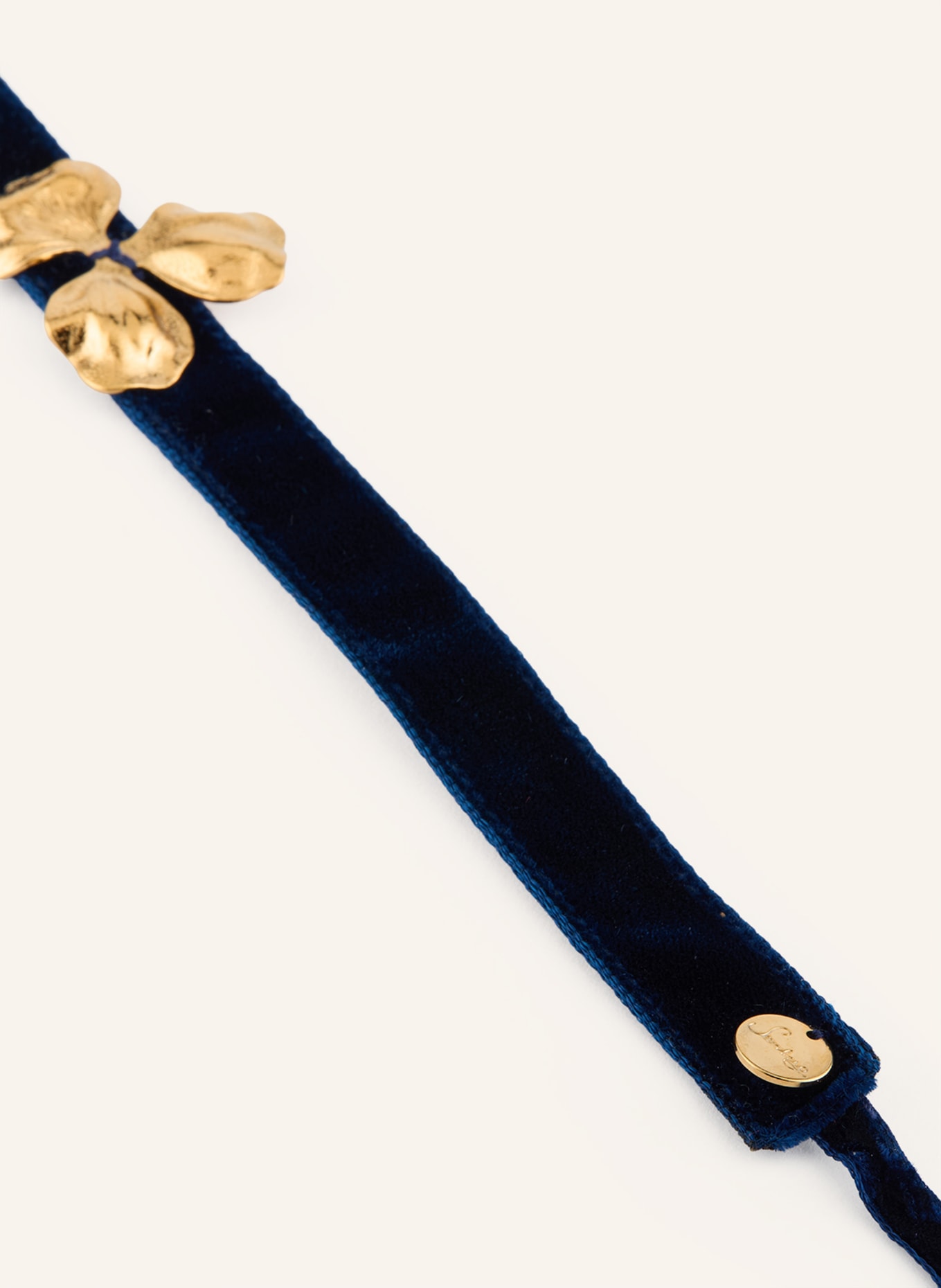 Seenberg velvet choker: DARK BLUE / GOLD