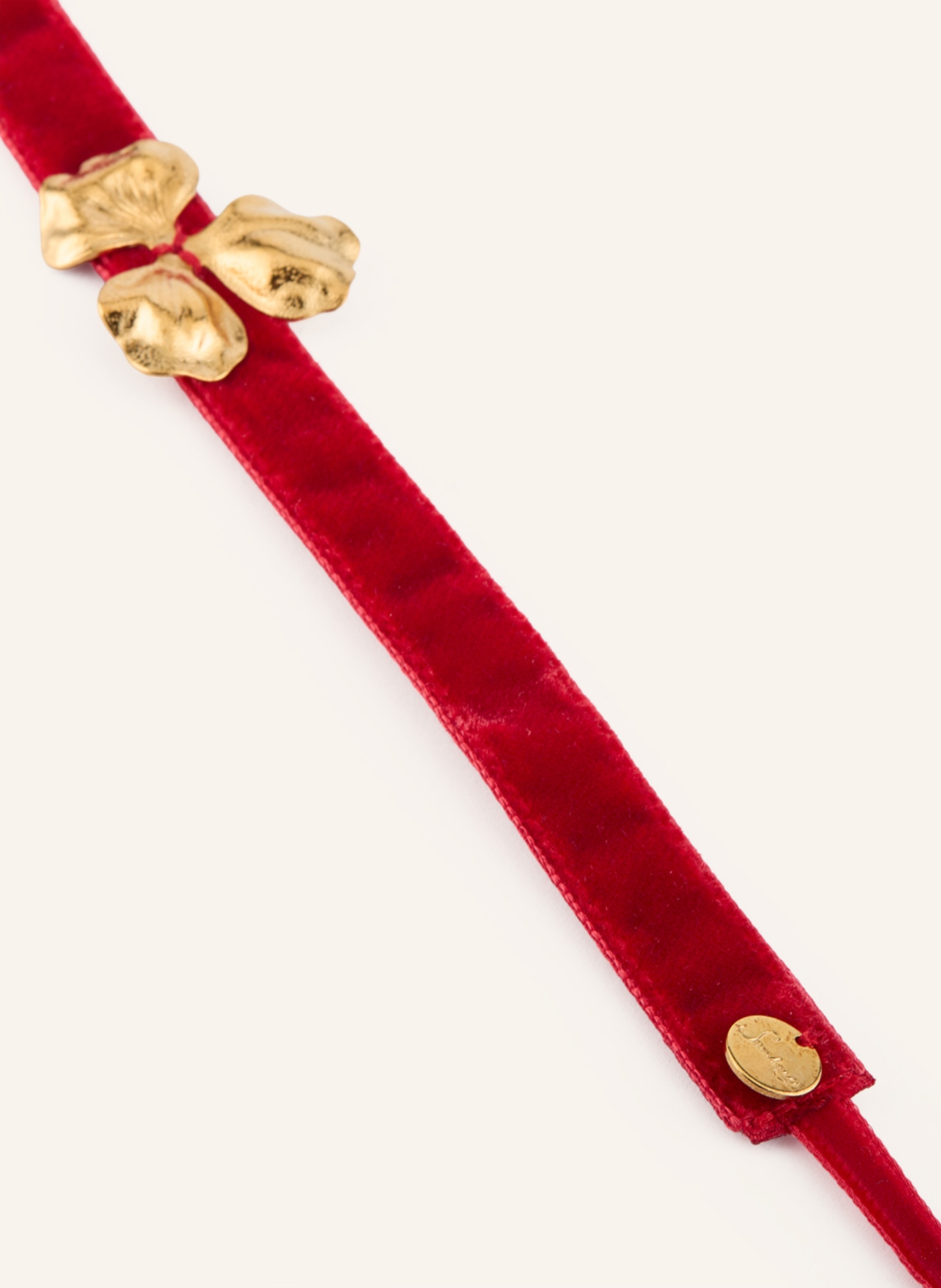 Seenberg velvet choker: DARK RED / GOLD