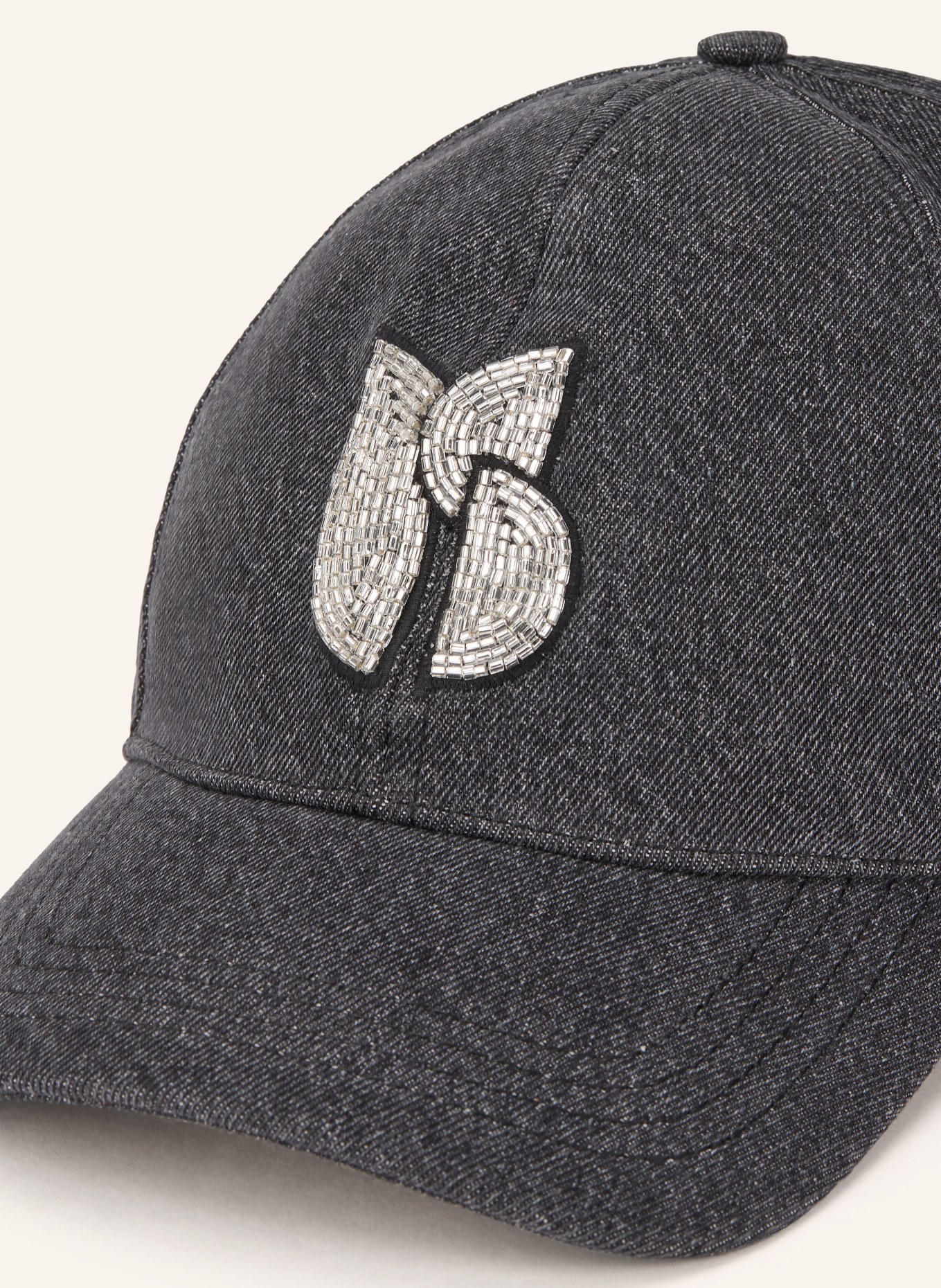 ba&sh Cap HALMA mit Schmuckperlen: DUNKELGRAU