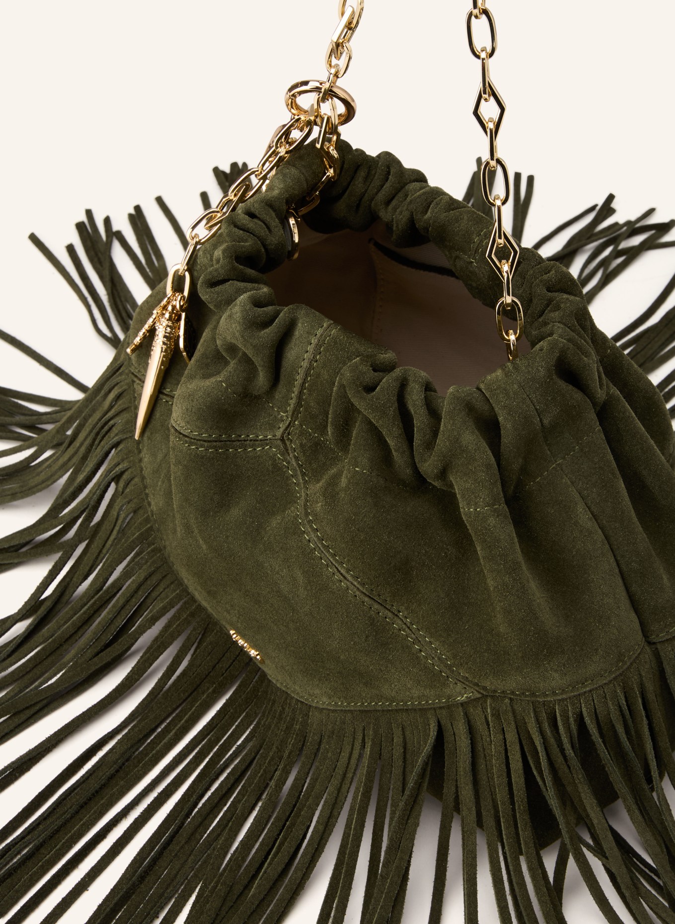 ba&sh Taška přes rameno JUNE: TMAVĚ ZELENÁ / ZLATÁ