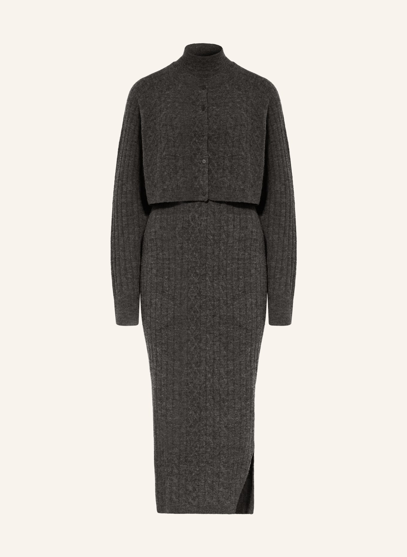 ALLSAINTS Zestaw SABINE: sukienka i sweter: CZIEMNOSZARY