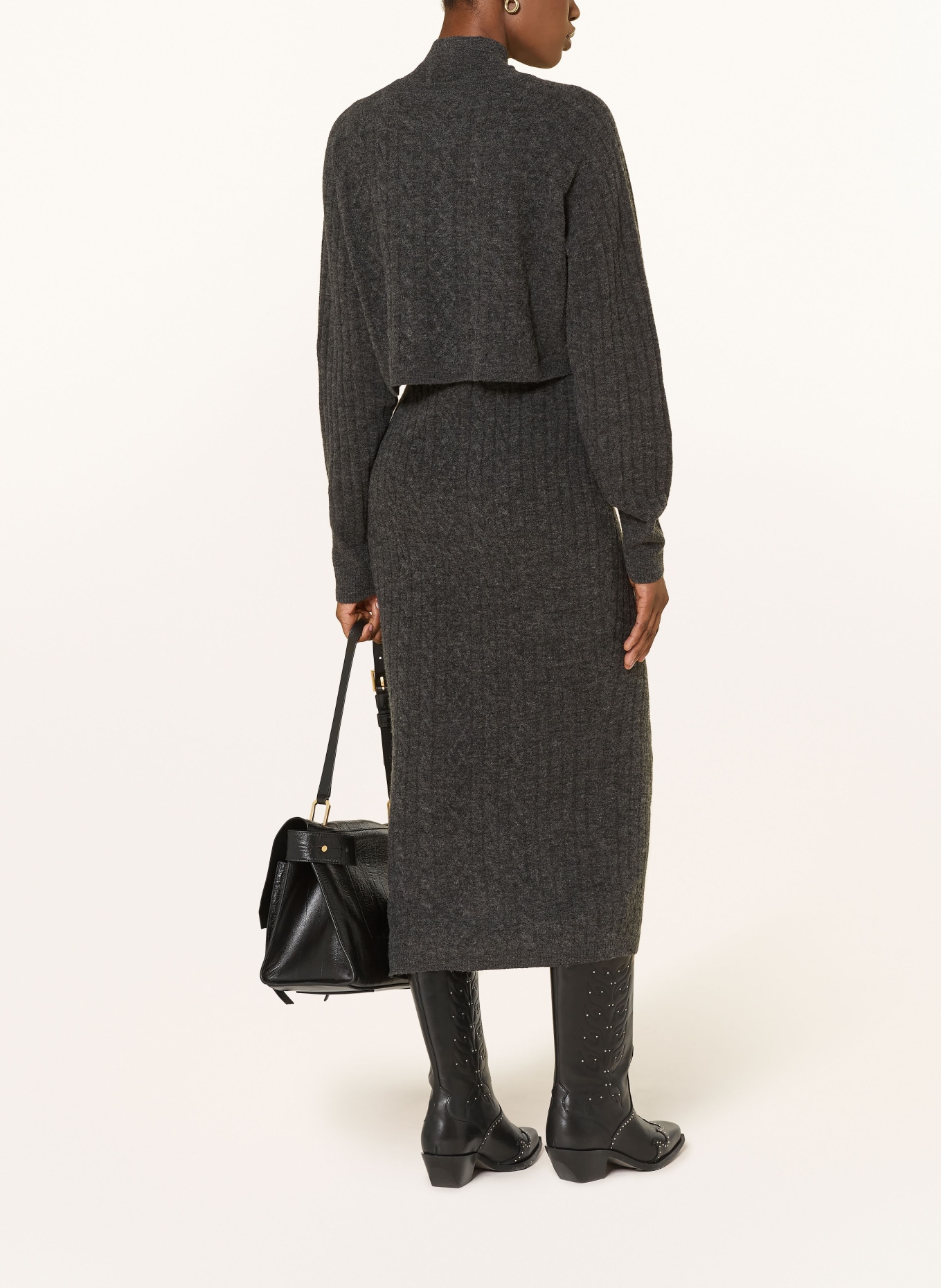 ALLSAINTS Zestaw SABINE: sukienka i sweter: CZIEMNOSZARY