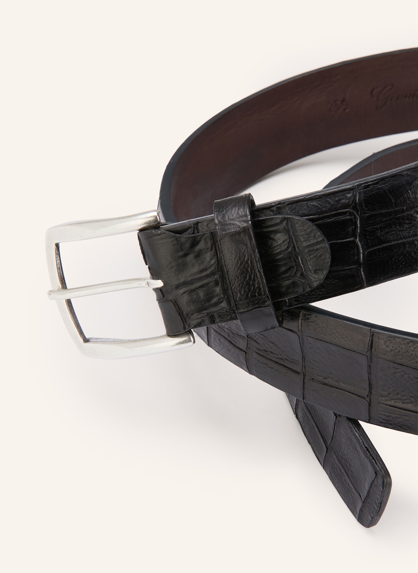 Reptile's House Ledergürtel TIMOR: SCHWARZ