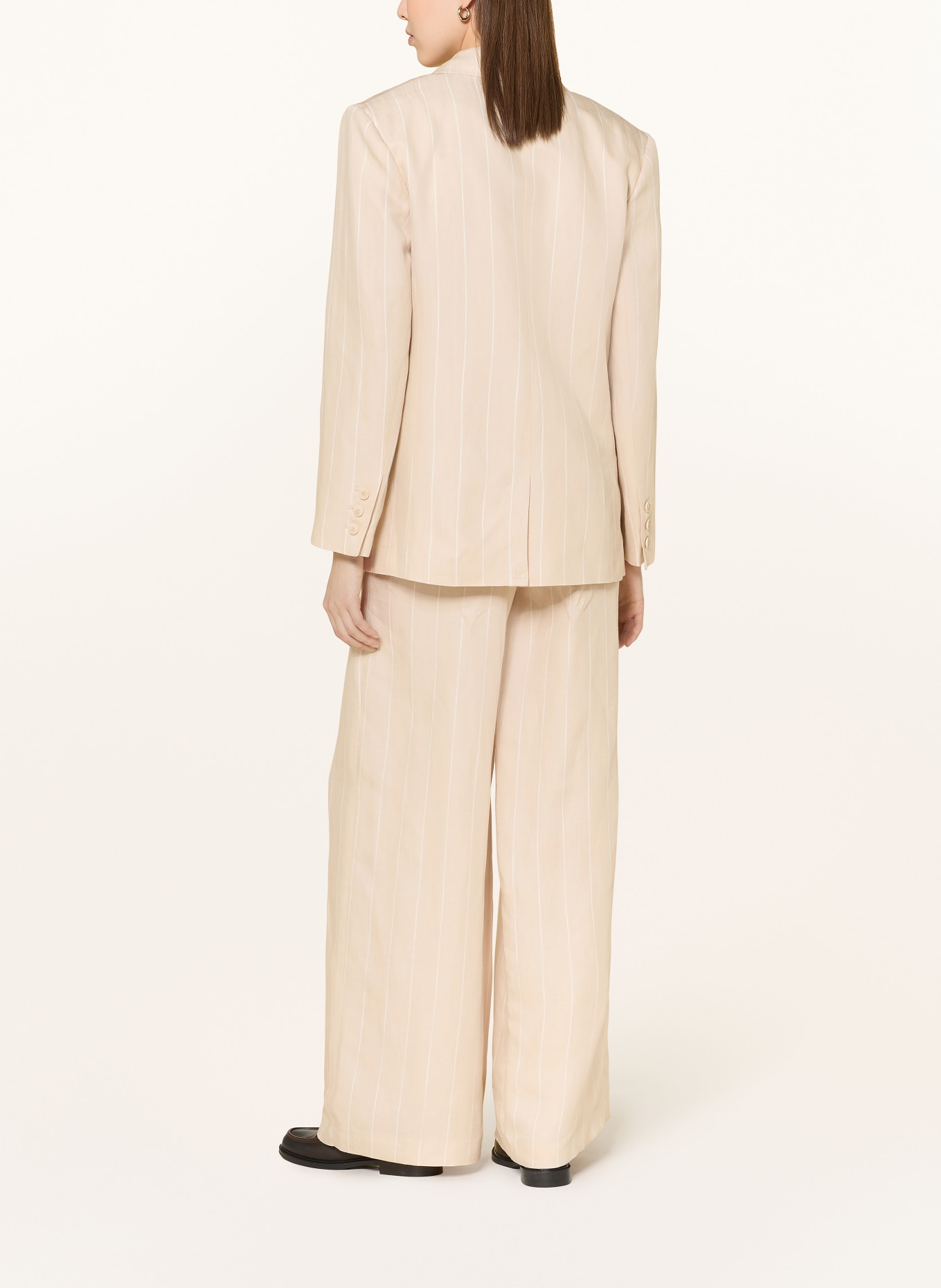 CLAUDIE PIERLOT Marlenehose mit Leinen: BEIGE / CREME