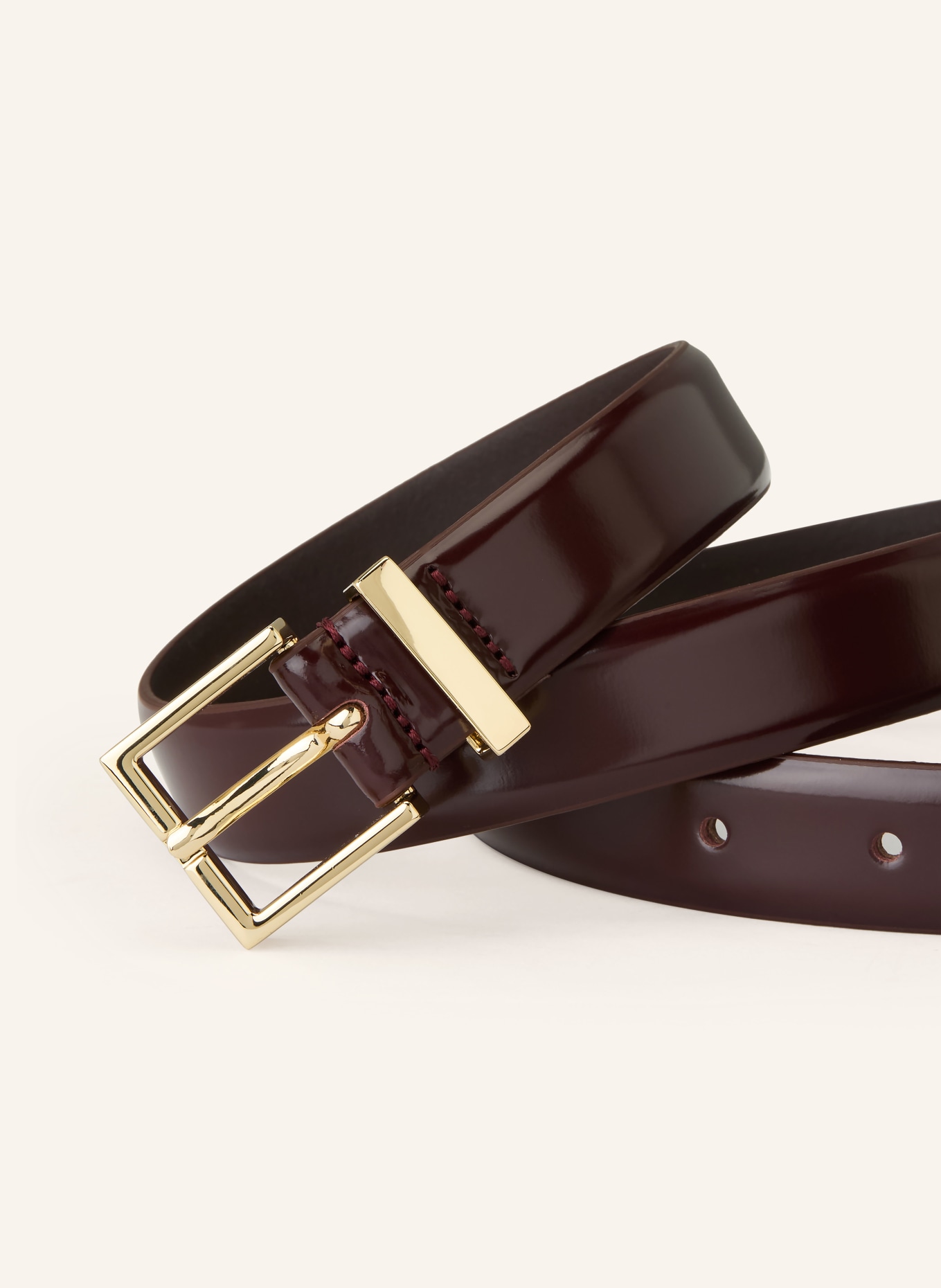 SANDRO skórzany pasek: CIEMNOCZERWONY