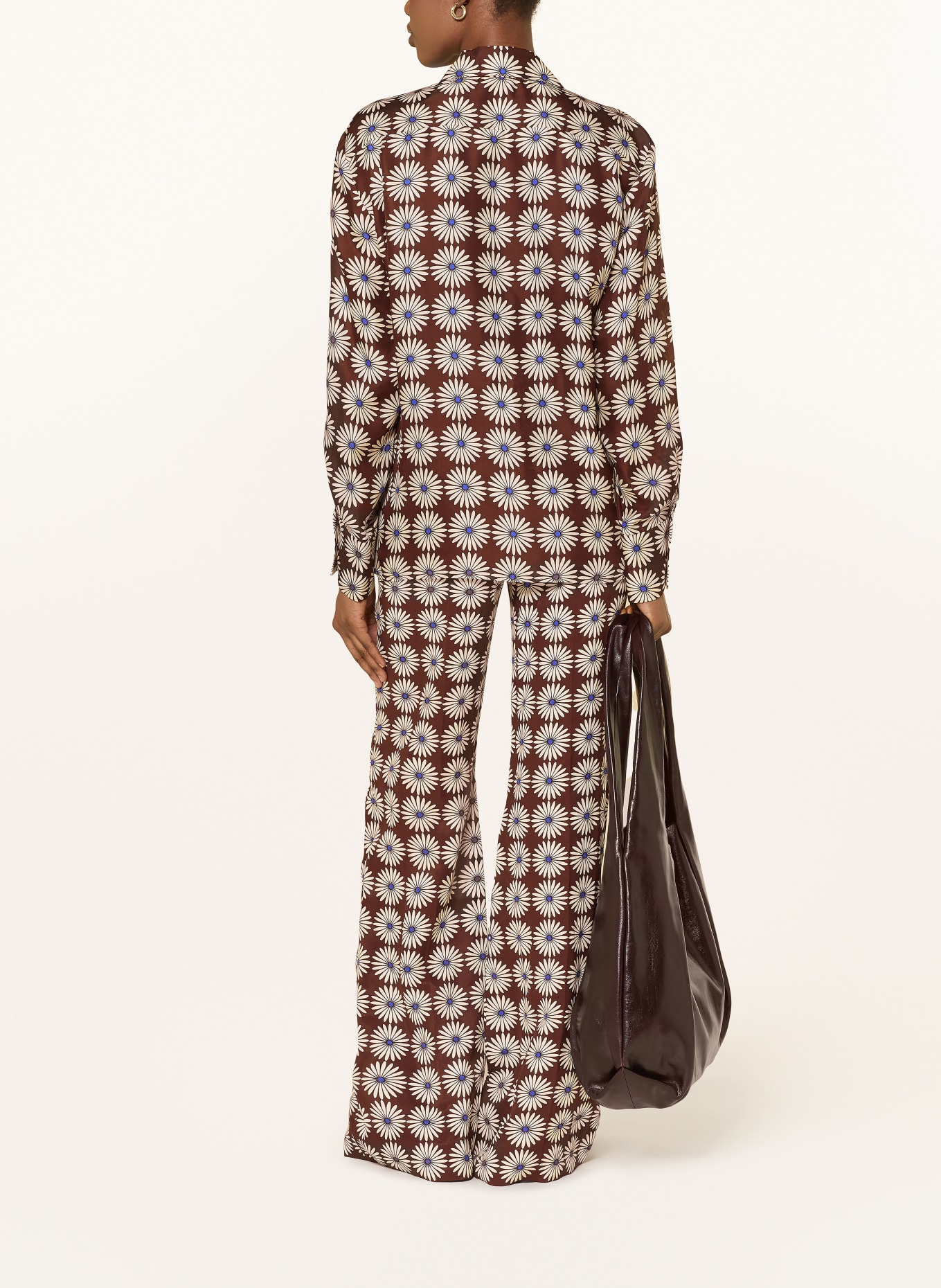 SANDRO jedwabna bluzka: BRĄZOWY / KREMOWY / NIEBIESKI