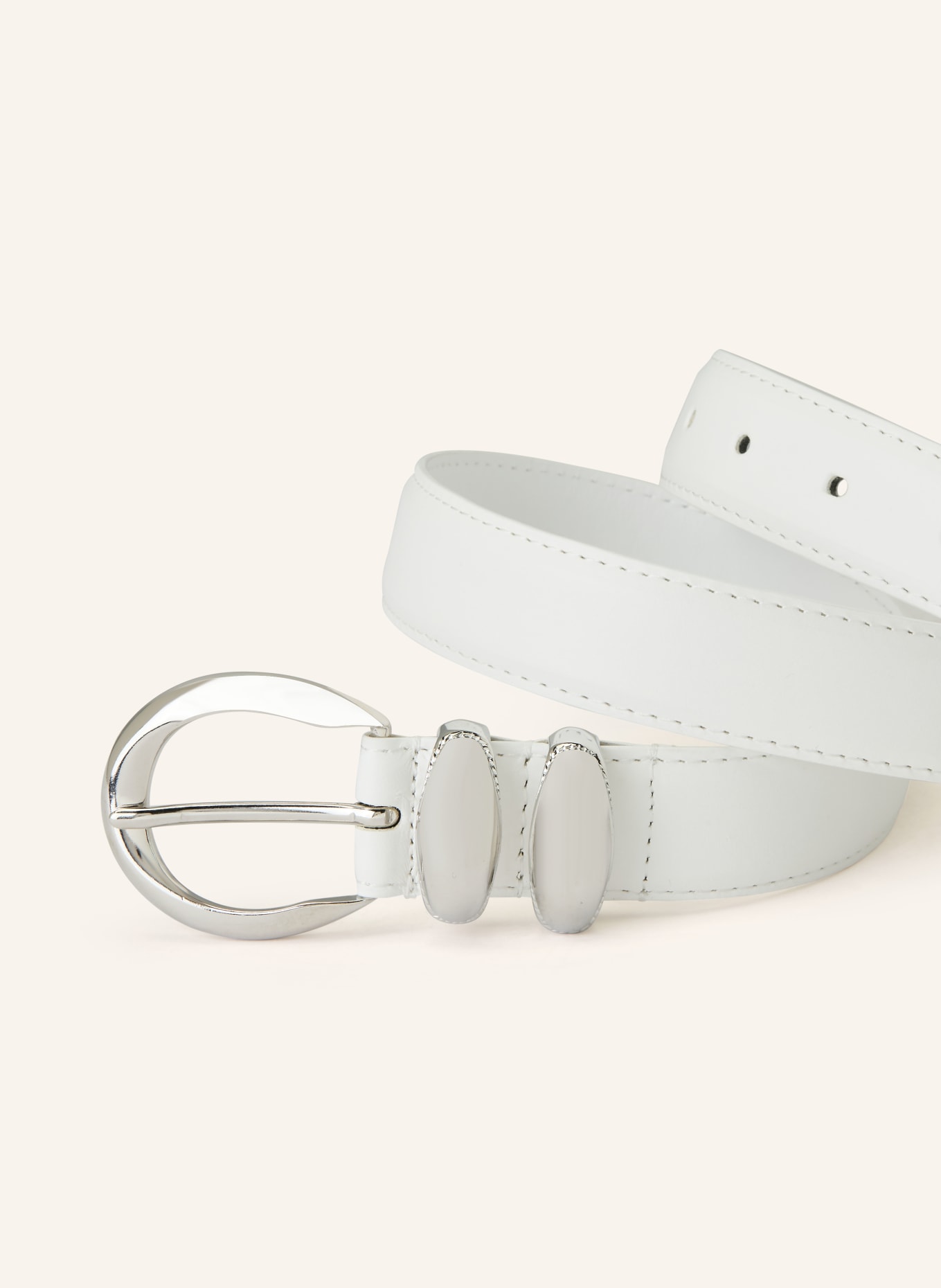 SANDRO skórzany pasek: BIAŁY