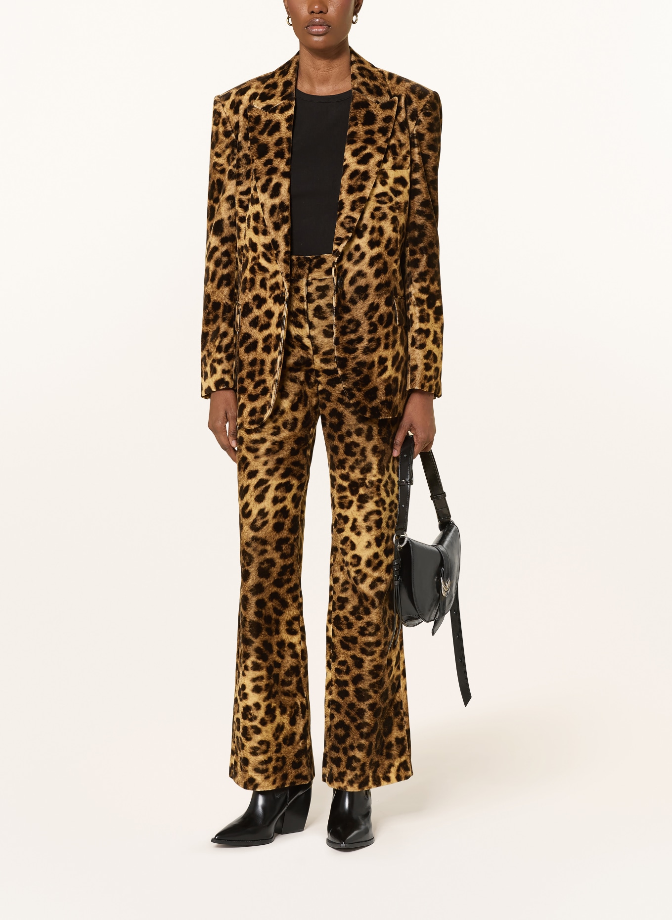 ba&sh Marlenehose BRENT aus Samt: HELLBRAUN / SCHWARZ