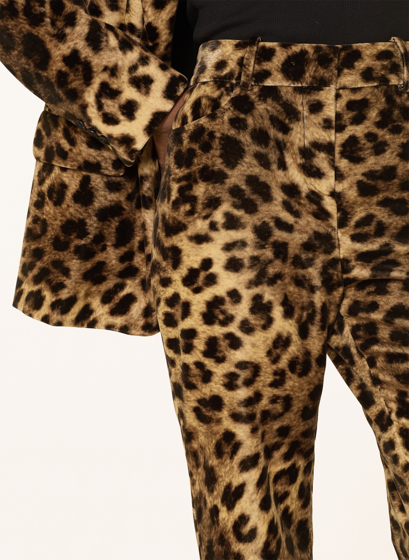 ba&sh Marlenehose BRENT aus Samt: HELLBRAUN / SCHWARZ