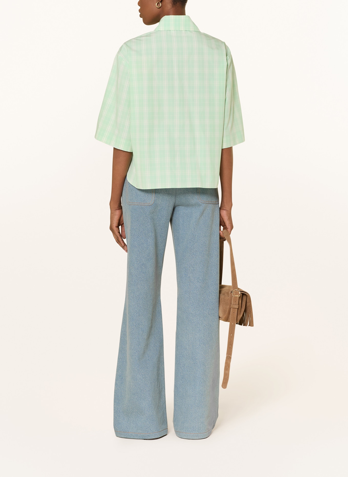 SANDRO bluzka: JASNOZIELONY / ECRU