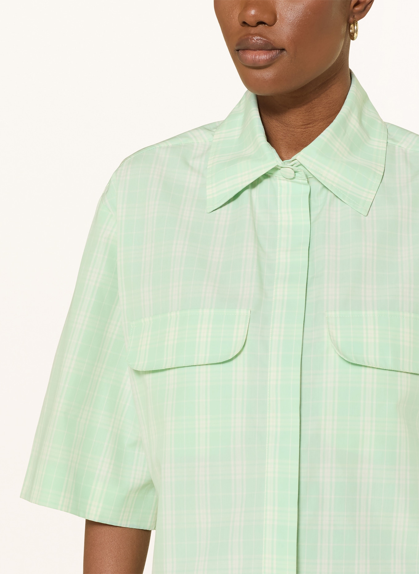 SANDRO bluzka: JASNOZIELONY / ECRU