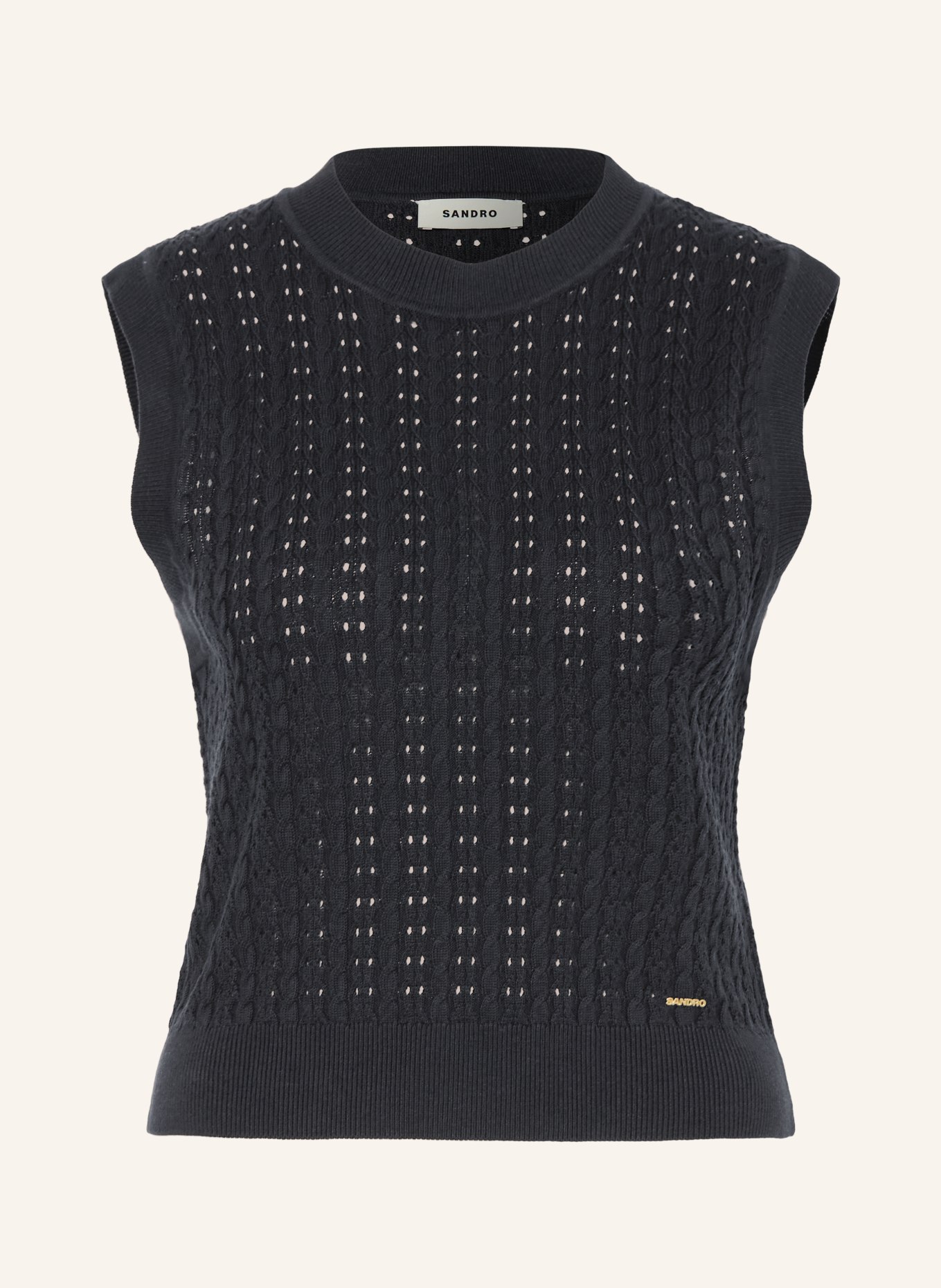 SANDRO sweter bez rękawów: GRANATOWY
