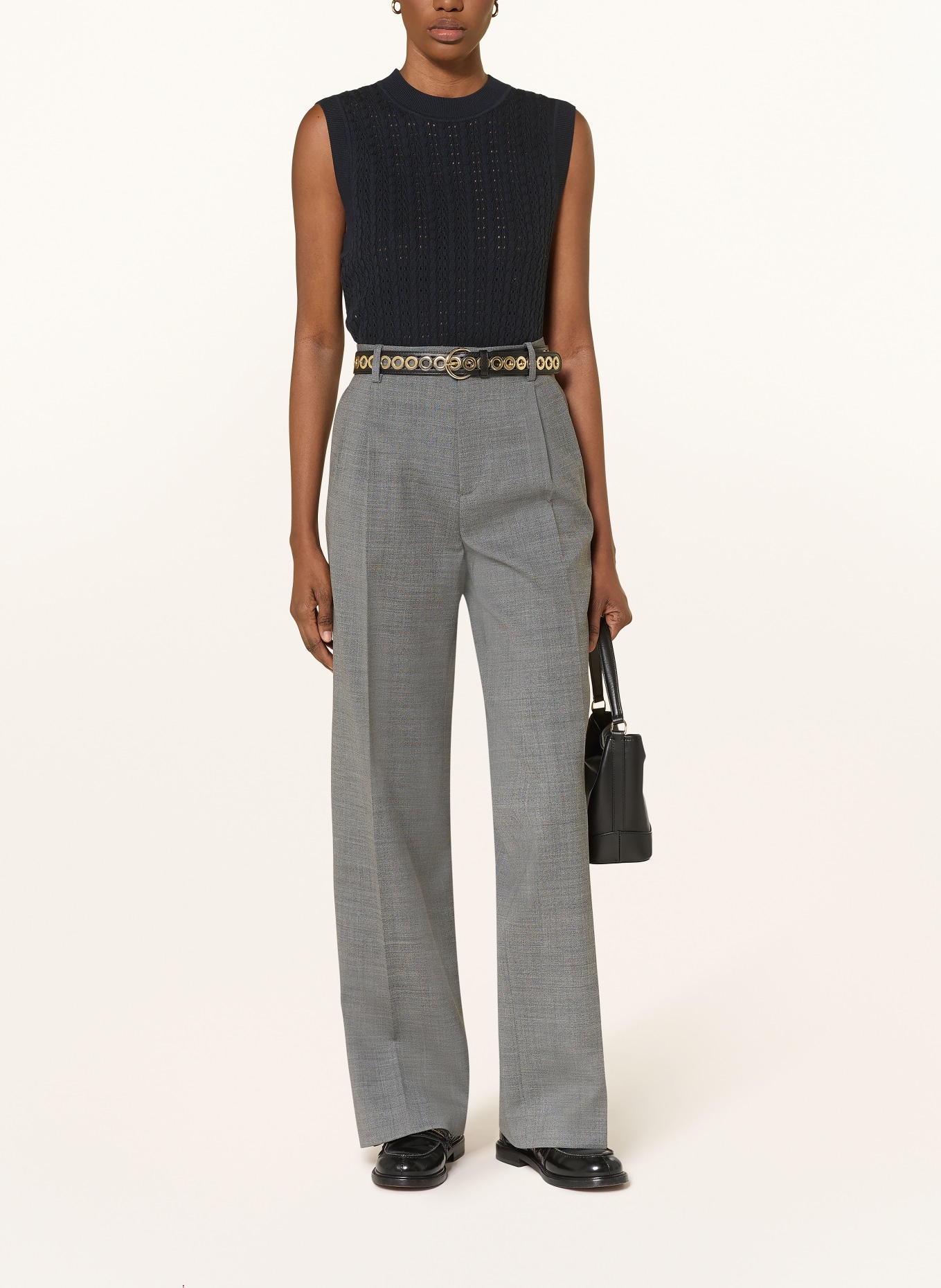 SANDRO sweter bez rękawów: GRANATOWY